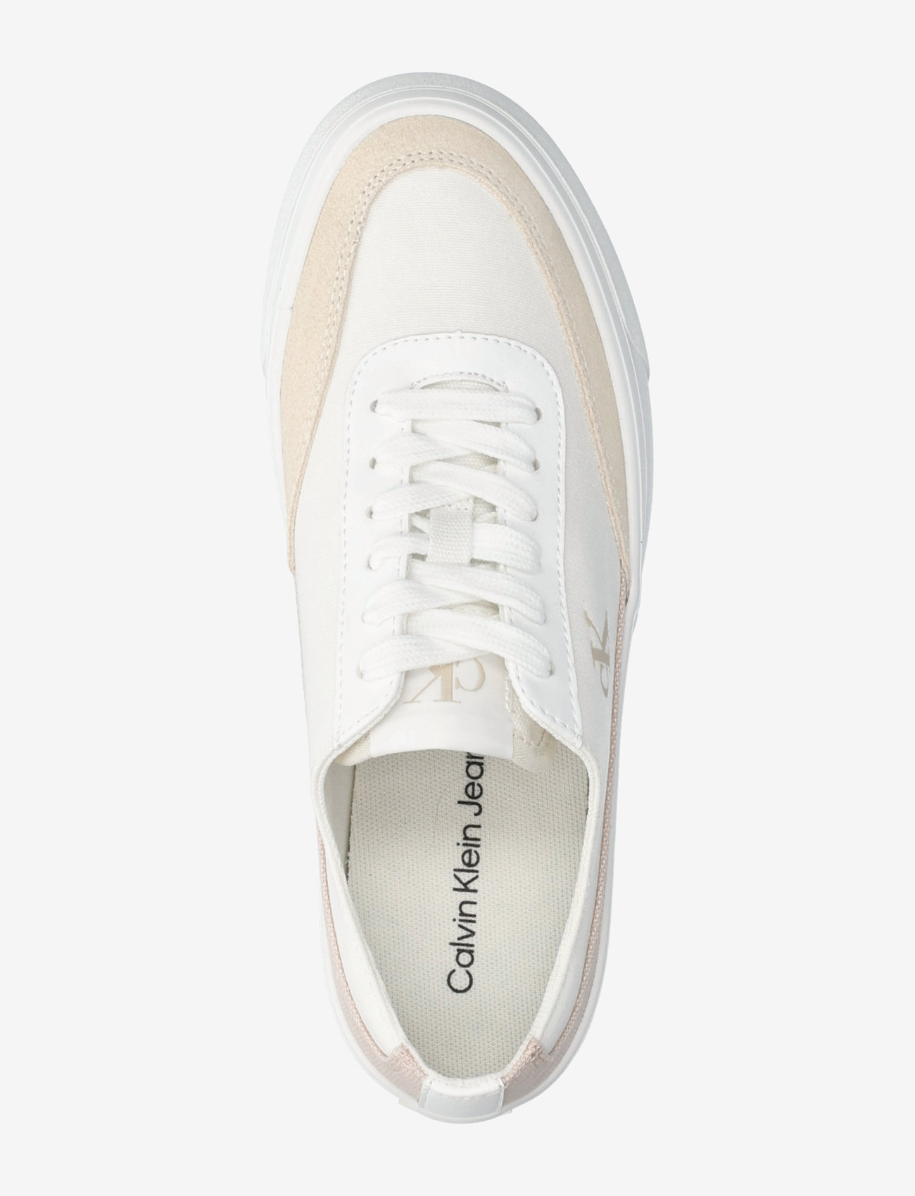 Calvin Klein - VULC FLATFORM LOW CV MIX MG - konfirmation - bright white/creamy white - 3