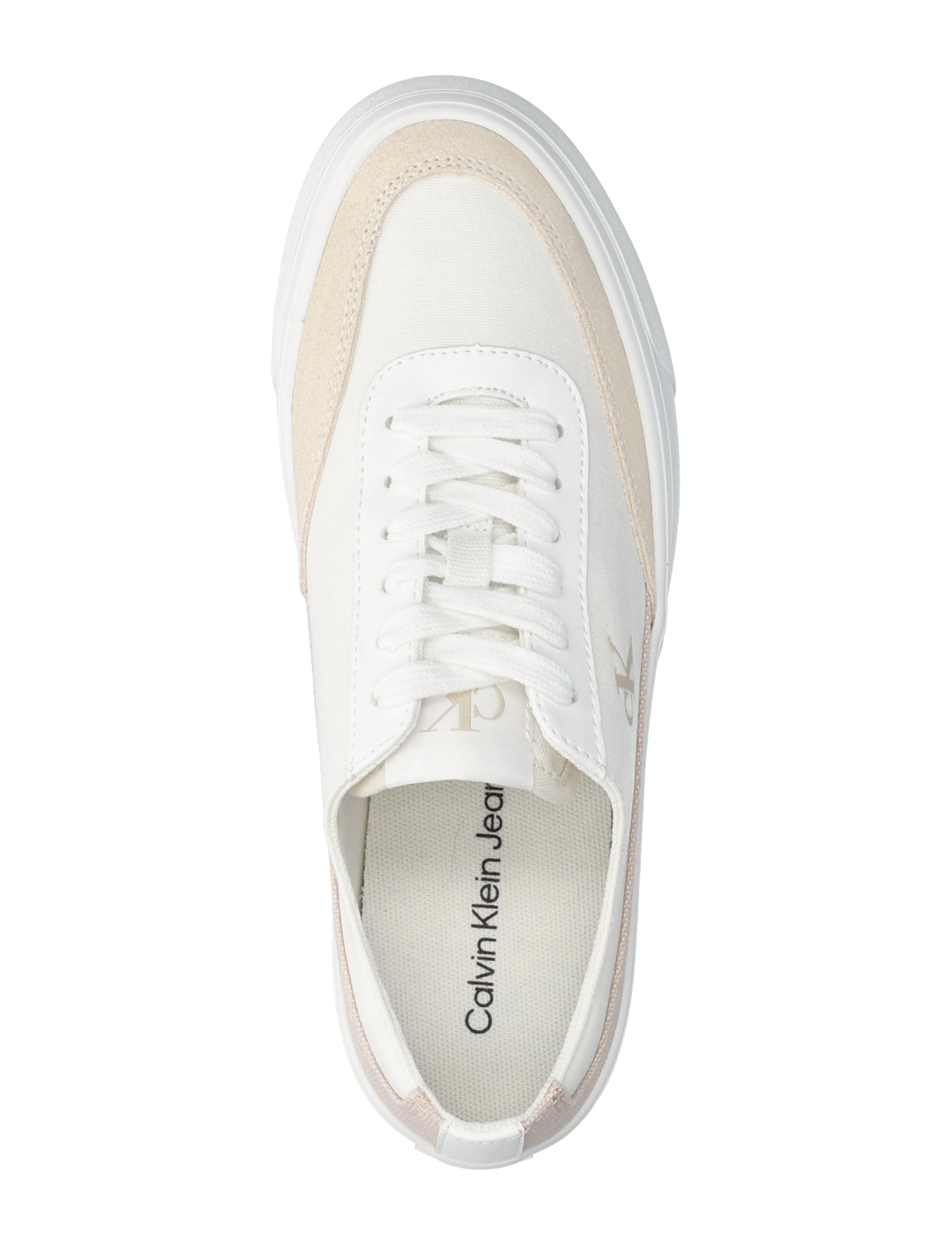Calvin Klein - VULC FLATFORM LOW CV MIX MG - bright white/creamy white - 3