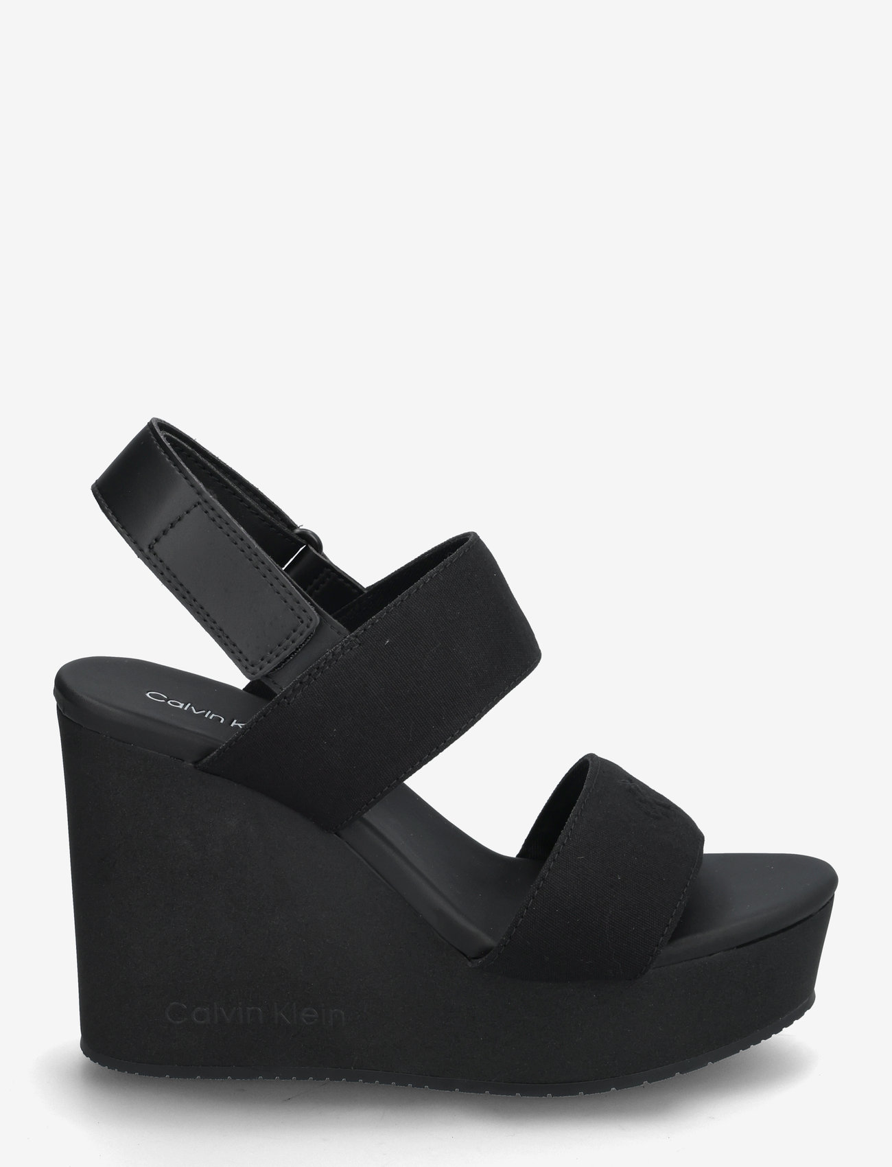 Calvin Klein - WEDGE SANDAL WEBBING IN - konfirmation - triple black - 1