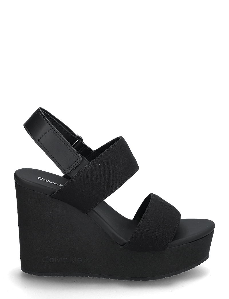 Calvin Klein - WEDGE SANDAL WEBBING IN - konfirmation - triple black - 1