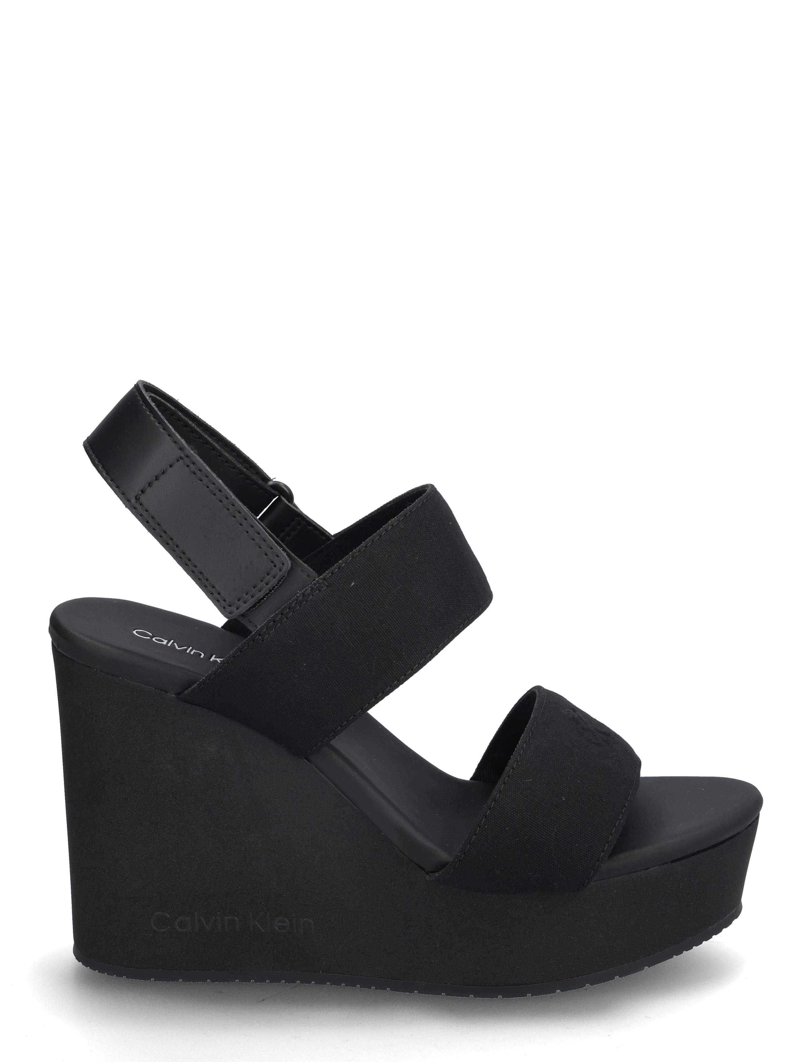 Calvin Klein - WEDGE SANDAL WEBBING IN - konfirmation - triple black - 1