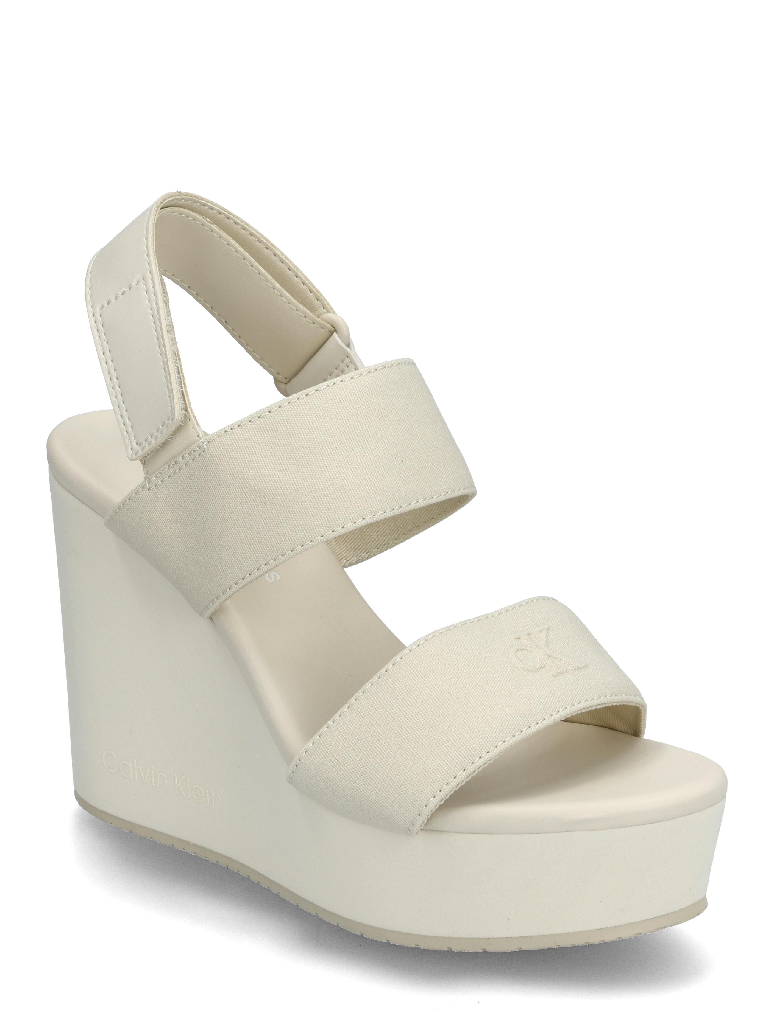 Calvin Klein Wedge Sandal Webbing In, 41, Sandals, Weiß - Platform Frauen