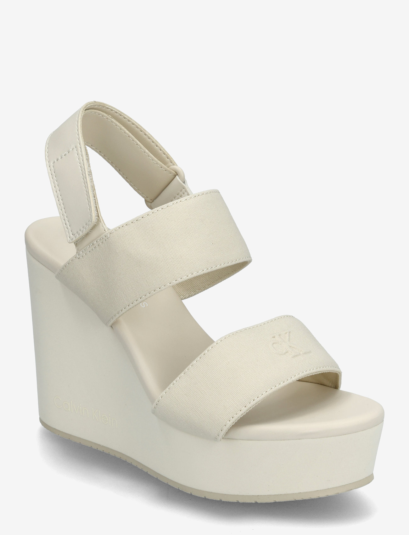 Calvin Klein - WEDGE SANDAL WEBBING IN - platform sandals - triple turtle dove - 0