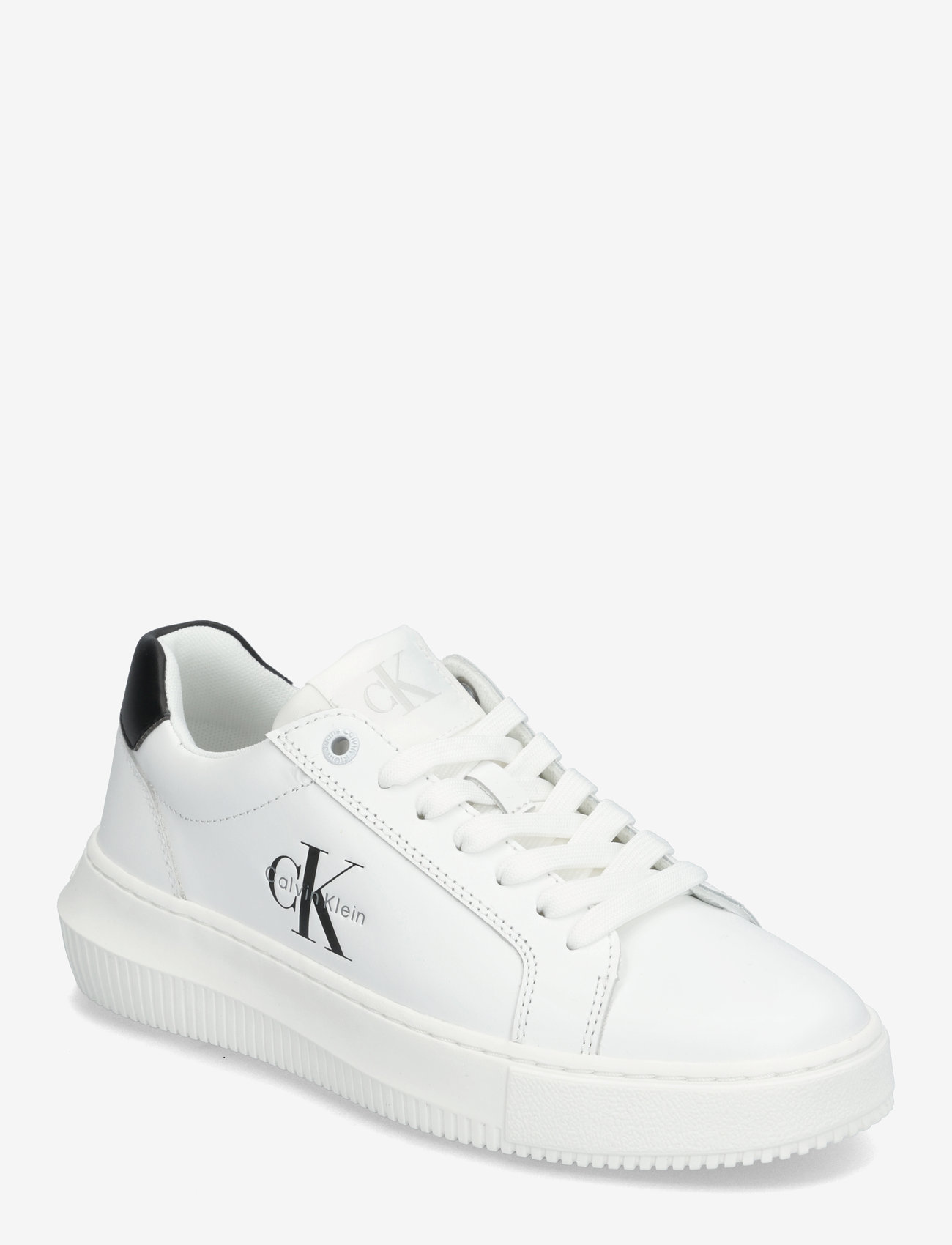 Calvin Klein - CHUNKY CUPSOLE MONO LTH WN - niedrige sneakers - bright white black - 0