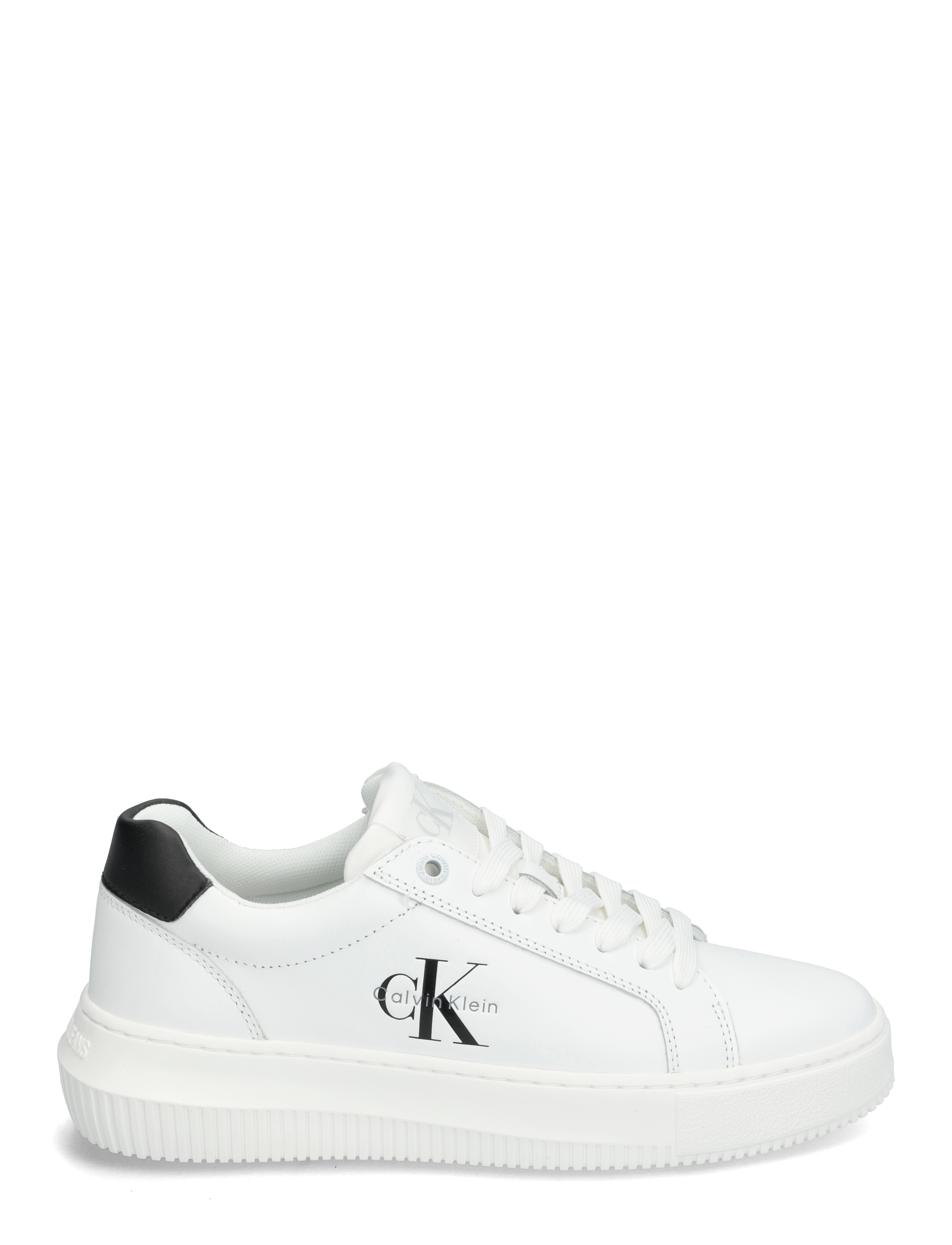 Calvin Klein - CHUNKY CUPSOLE MONO LTH WN - lave sneakers - bright white black - 1