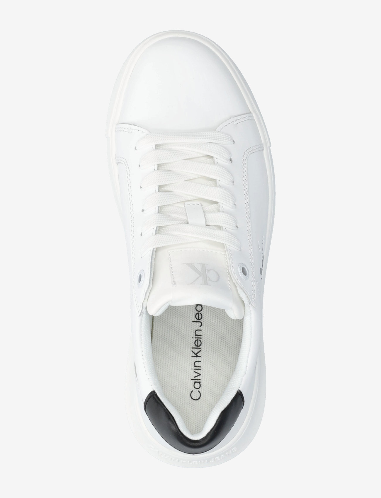 Calvin Klein - CHUNKY CUPSOLE MONO LTH WN - niedrige sneakers - bright white black - 3