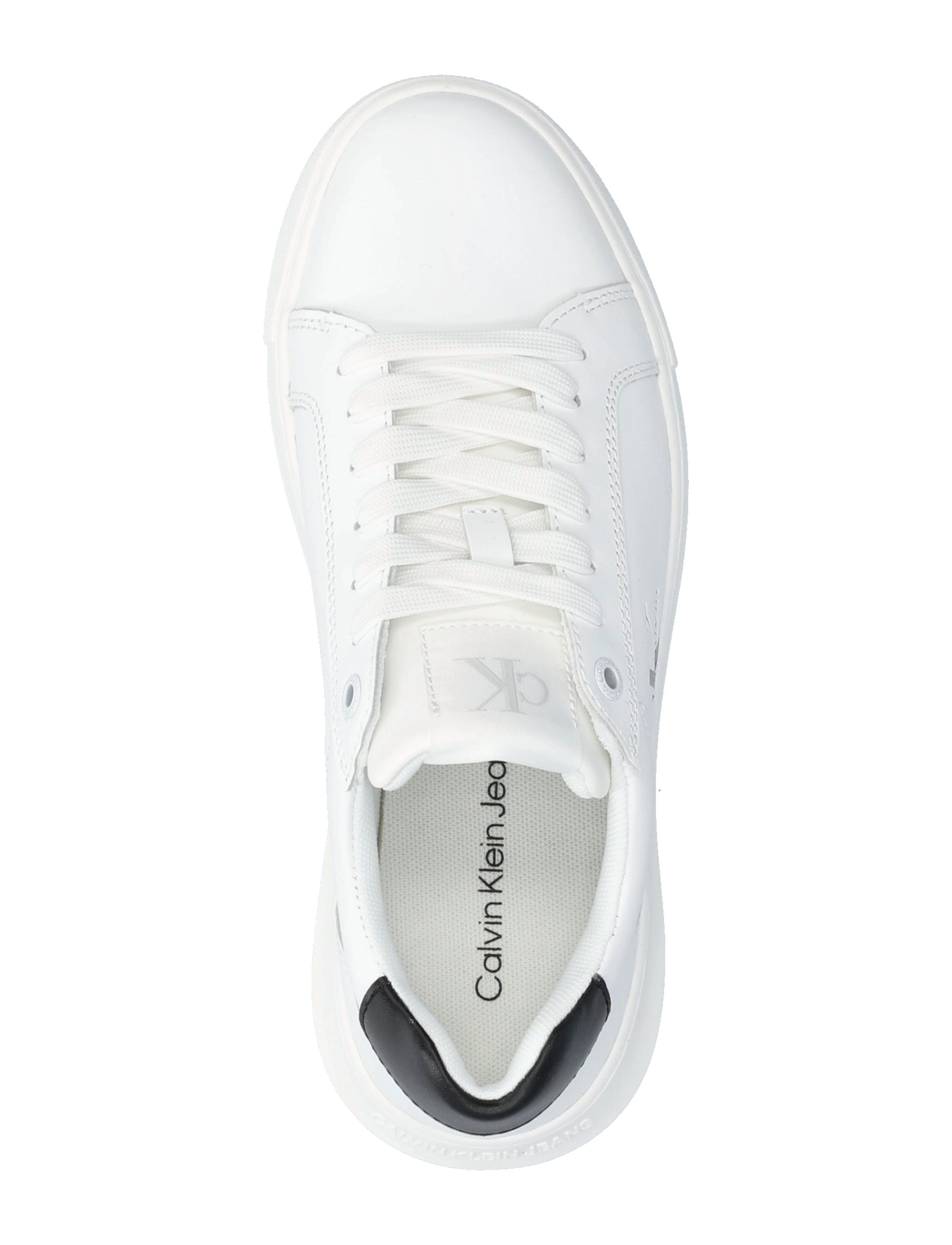 Calvin Klein - CHUNKY CUPSOLE MONO LTH WN - lave sneakers - bright white black - 3