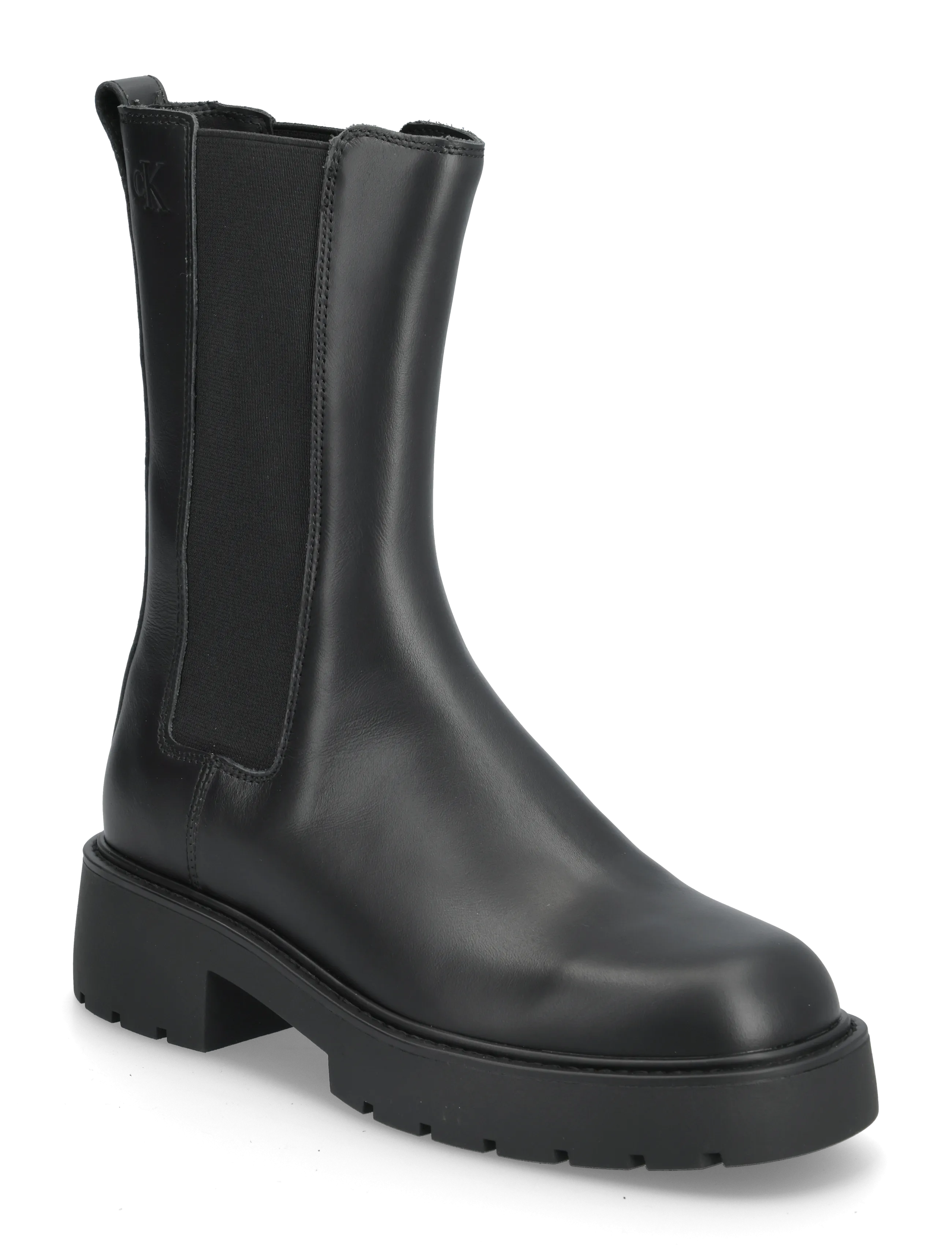 Calvin Klein - CHUNKY MID CHELSEA BOOT LTH - flat ankle boots - ck black - 0