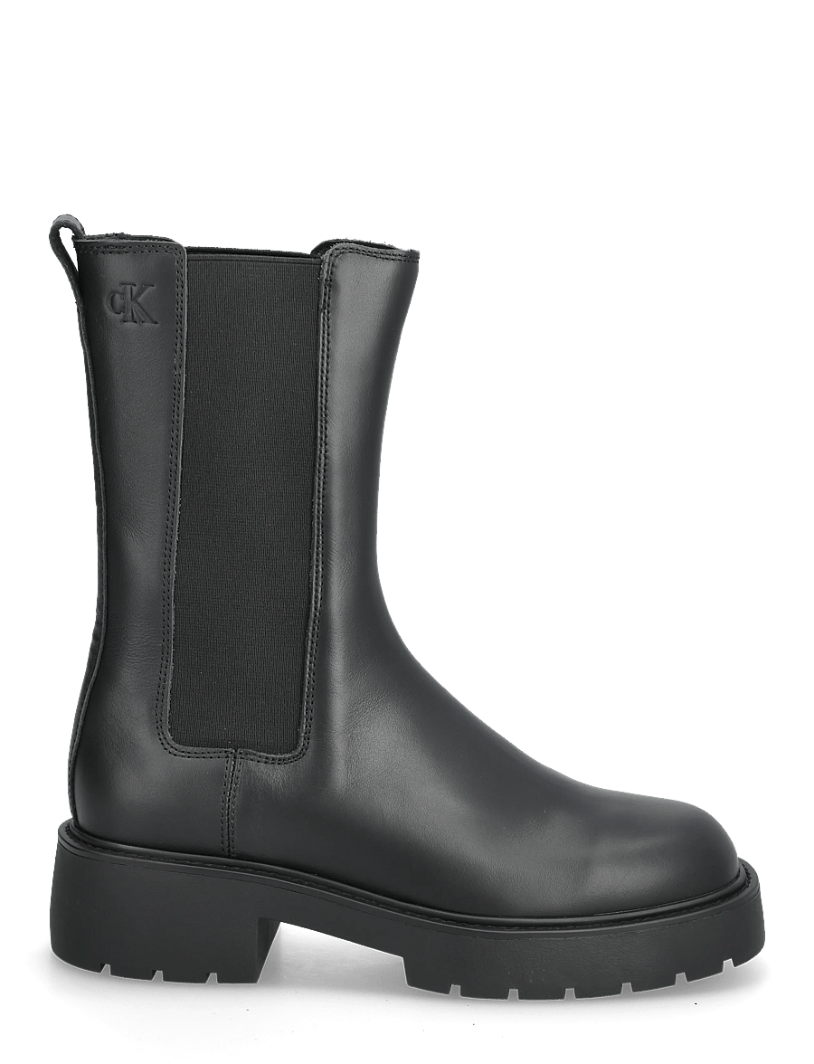Calvin Klein - CHUNKY MID CHELSEA BOOT LTH - flat ankle boots - ck black - 1