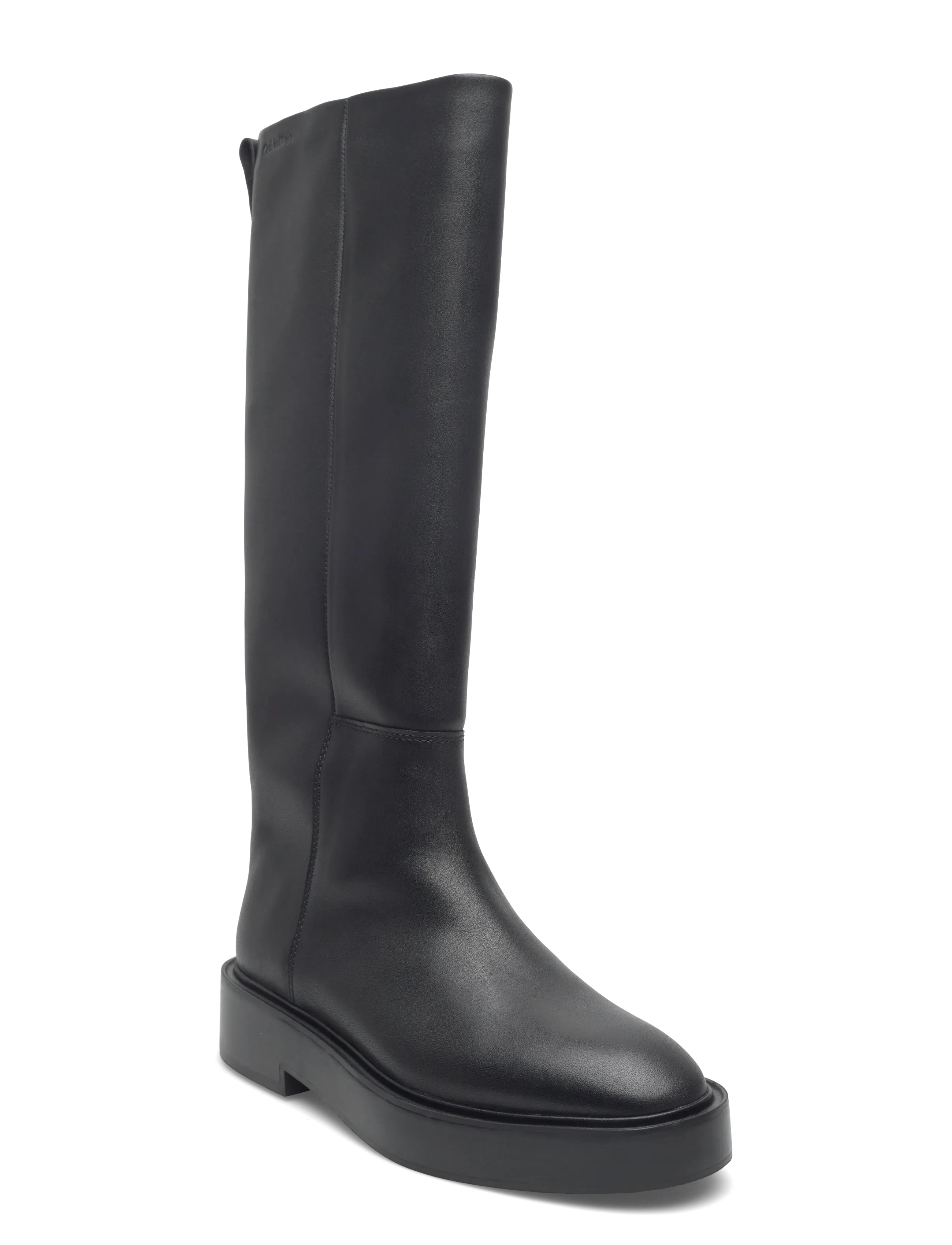 Calvin Klein Concave Welt Ukt Boot Lth, 40, Black, Tall Boots > Knee High Boots, Dame