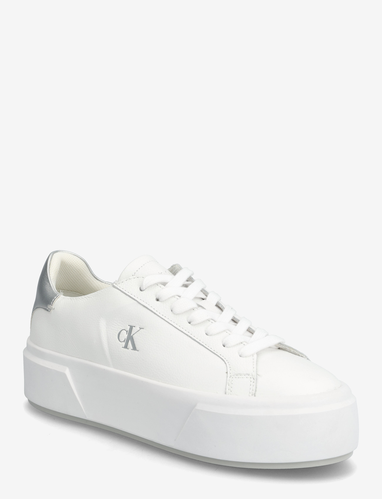 Calvin Klein - FLATFORM LACE UP LTH MET - konfirmatsioon - bright white silver - 0