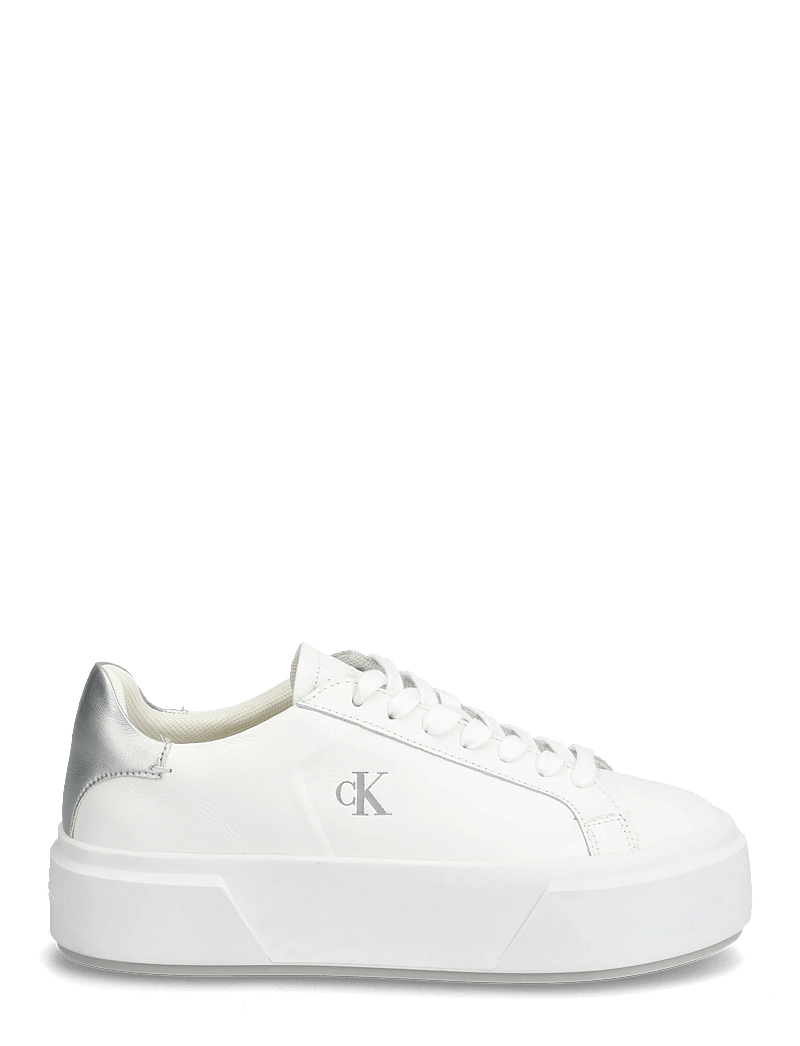 Calvin Klein - FLATFORM LACE UP LTH MET - konfirmation - bright white silver - 1