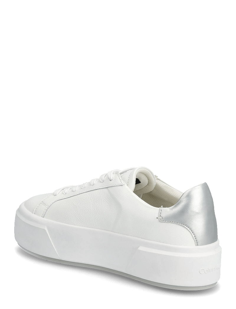 Calvin Klein - FLATFORM LACE UP LTH MET - konfirmation - bright white silver - 2
