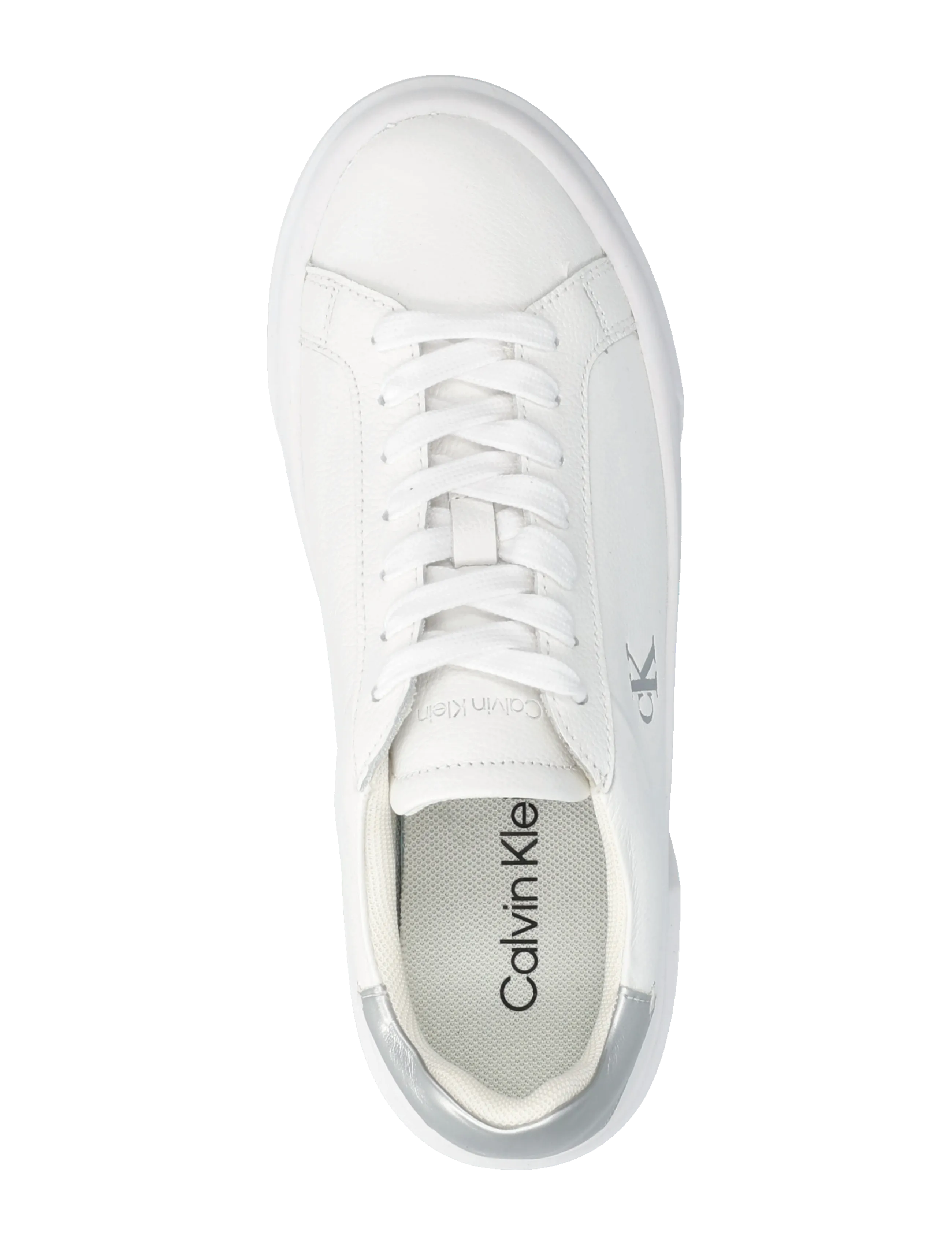 Calvin Klein - FLATFORM LACE UP LTH MET - confirmation - bright white silver - 3