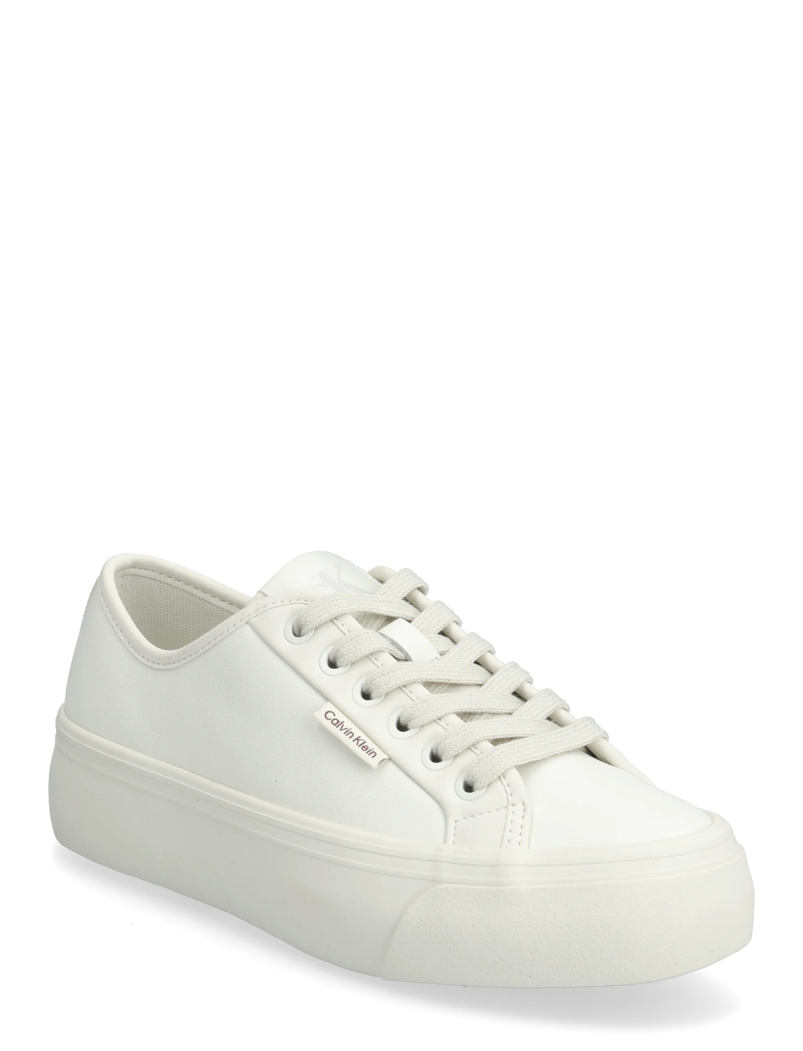 Calvin Klein VULC FLATF LACE UP LTH - Jalanõud - LILY WHITE / white