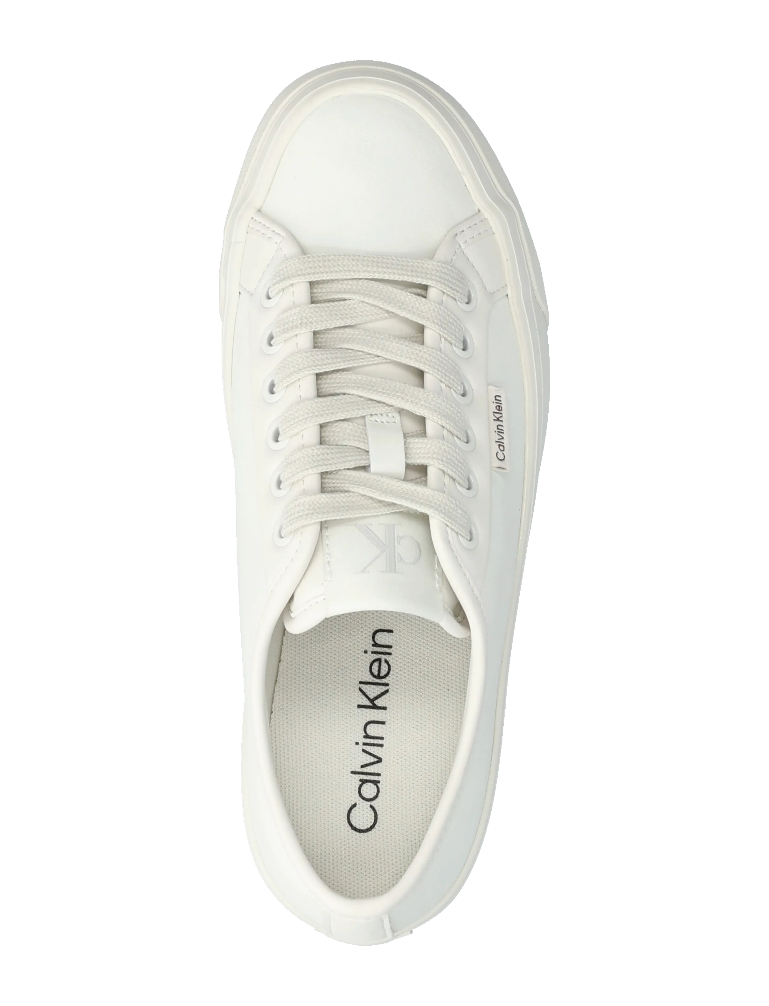 Calvin Klein - VULC FLATF LACE UP LTH - lily white - 3