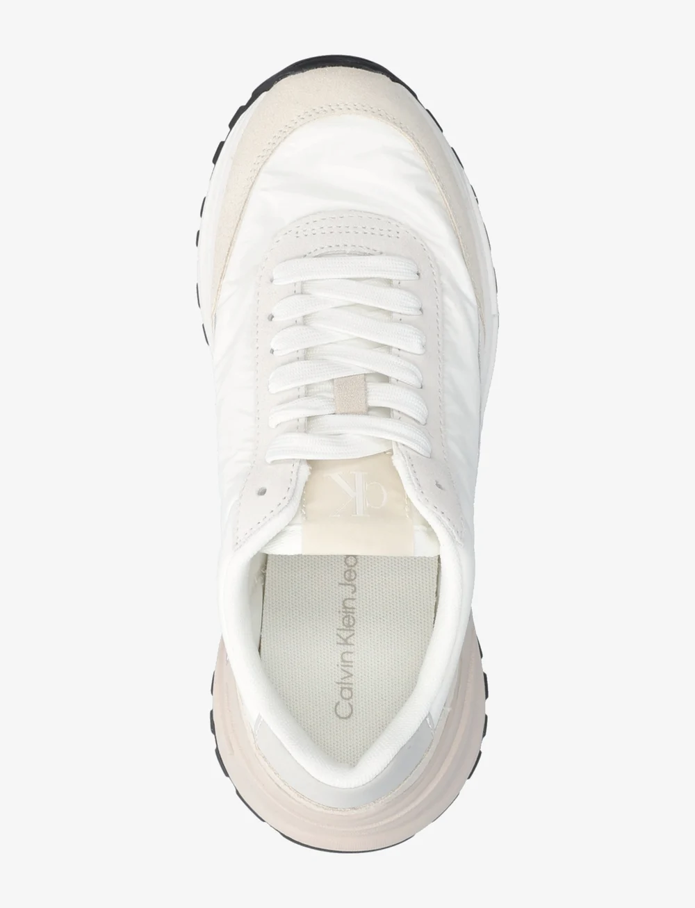 Calvin Klein - HIKE RUNNER MG NYLON PERL - chunky sneakers - bright white/silver creamy - 3