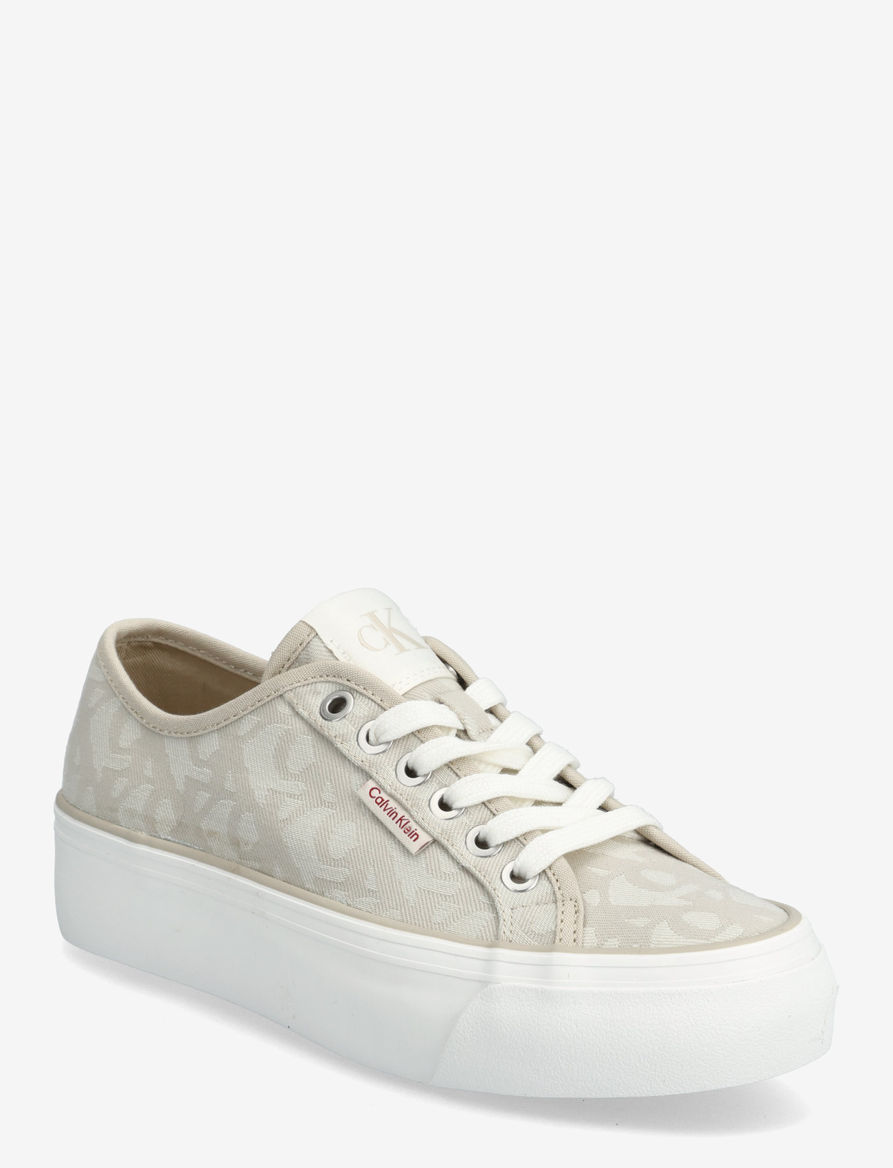 Calvin Klein - VULC FLATF JACQUARD AOP - madala säärega tossud - natural jacquard - 0