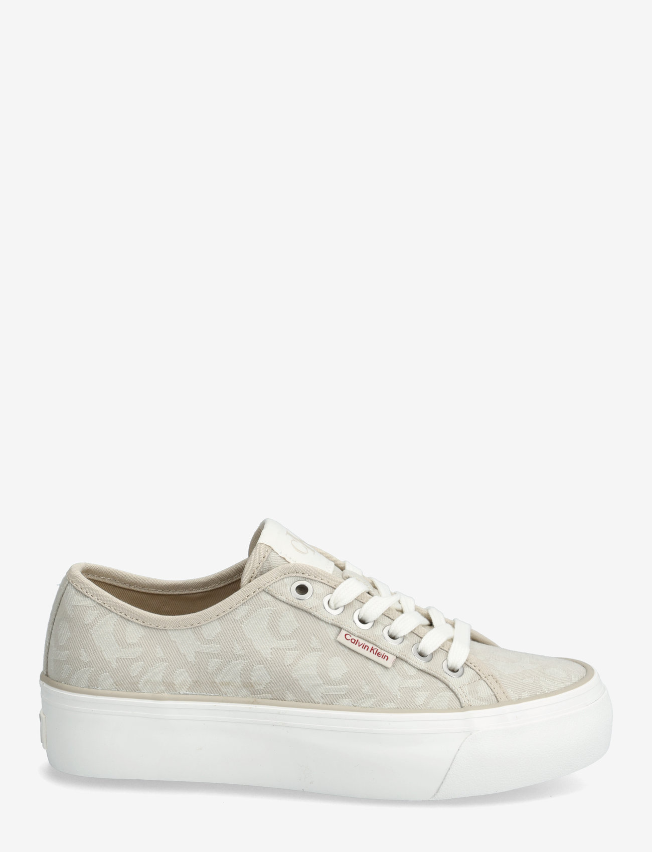 Calvin Klein - VULC FLATF JACQUARD AOP - madala säärega tossud - natural jacquard - 1