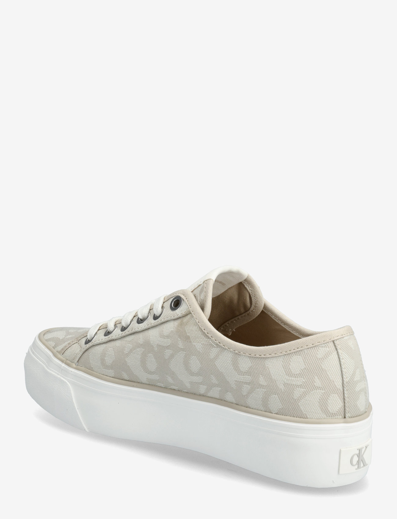 Calvin Klein - VULC FLATF JACQUARD AOP - madala säärega tossud - natural jacquard - 2