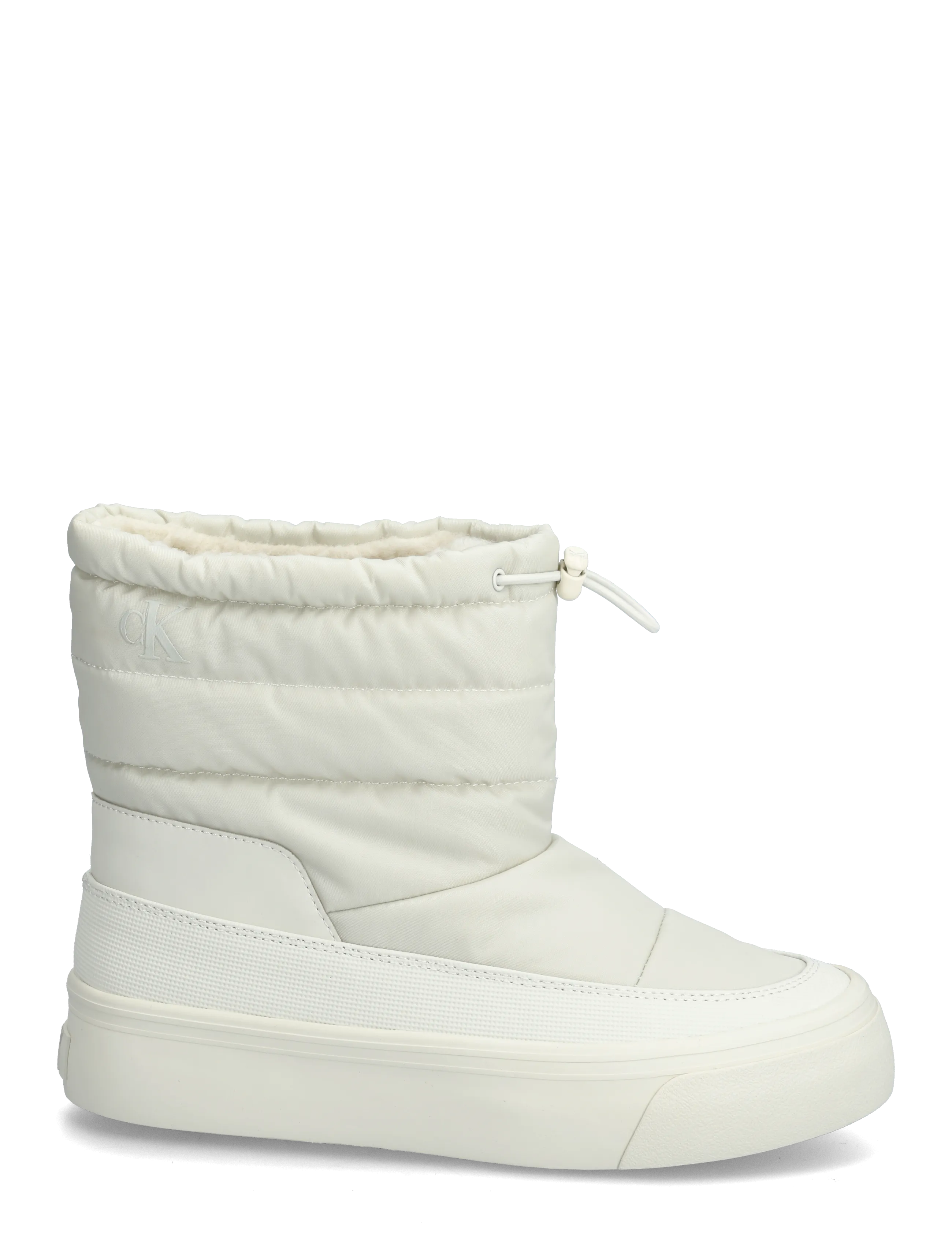 Calvin Klein - VULC FLATF SNOWBOOT NYLON MIX MG - vintersko - lily white - 1