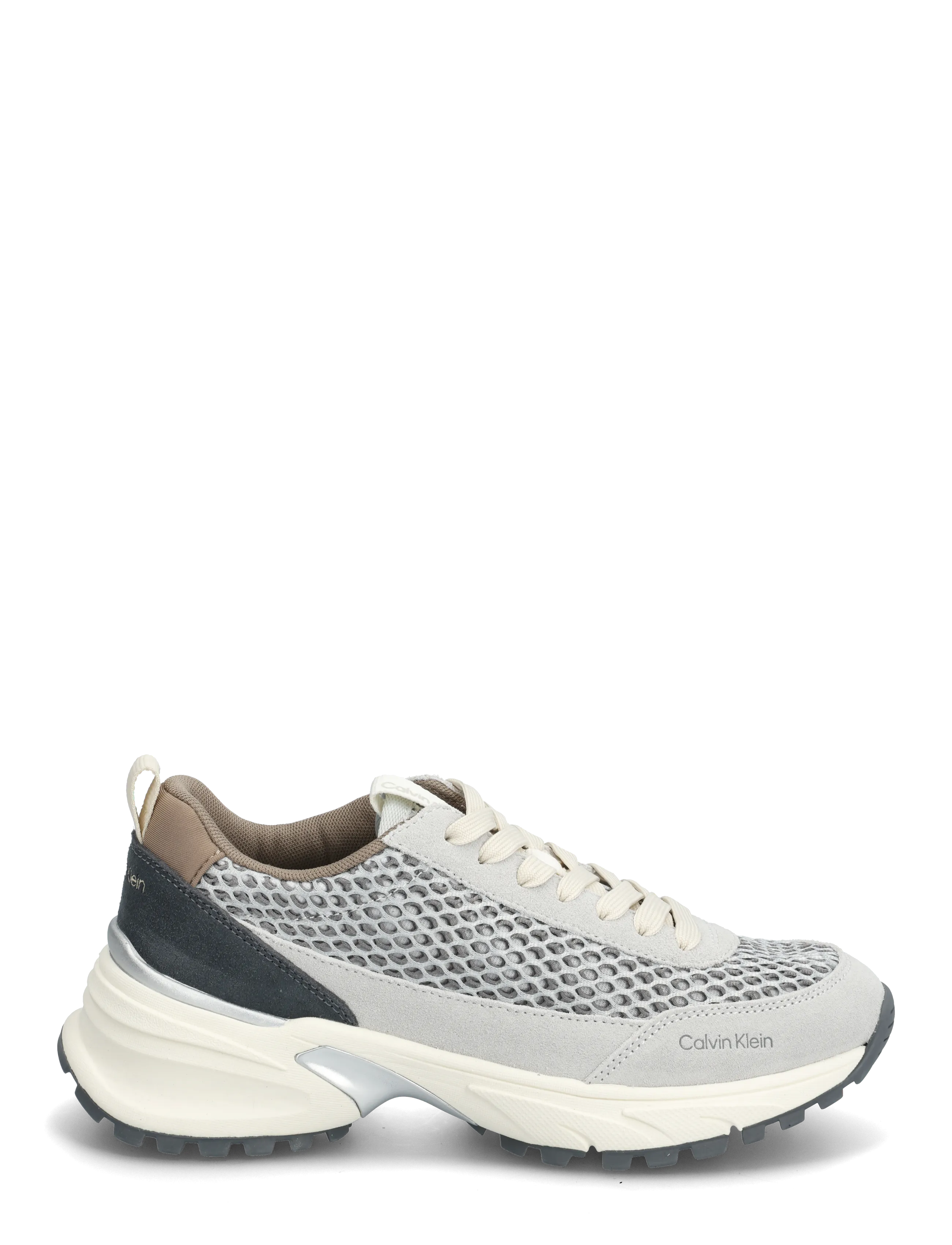Calvin Klein - HIKE RUNNER LACE UP TECHMIX - lave sneakers - desert taupe silver coal - 1