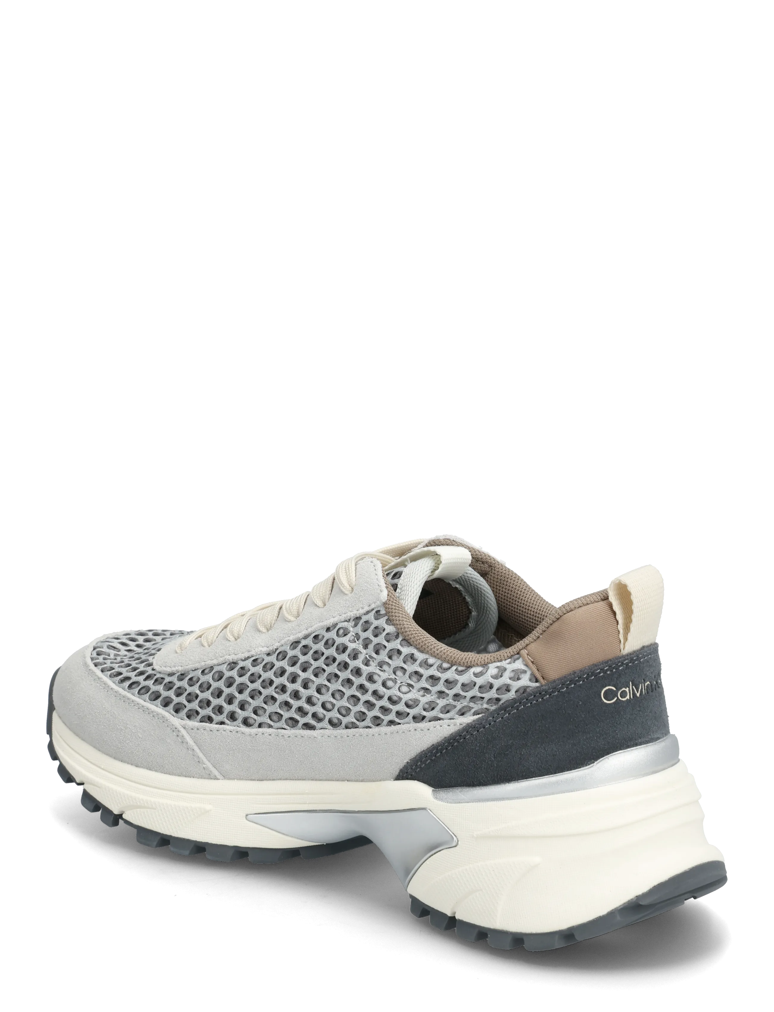 Calvin Klein - HIKE RUNNER LACE UP TECHMIX - lave sneakers - desert taupe silver coal - 2