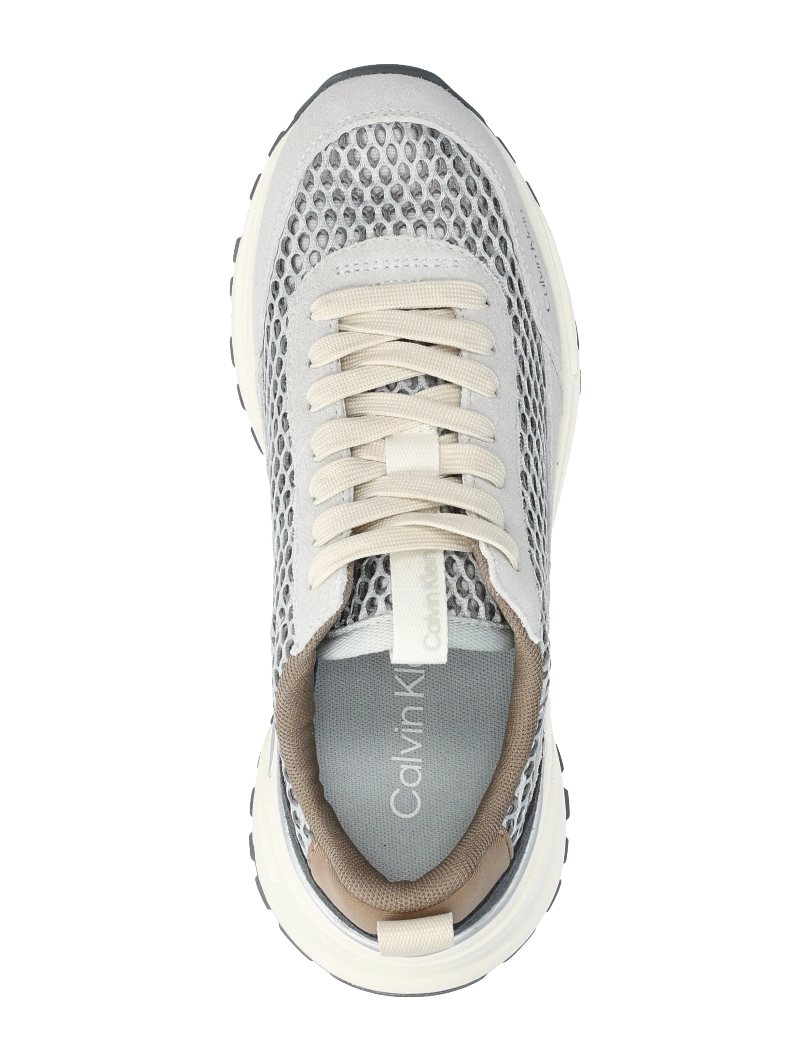 Calvin Klein - HIKE RUNNER LACE UP TECHMIX - lave sneakers - desert taupe silver coal - 3