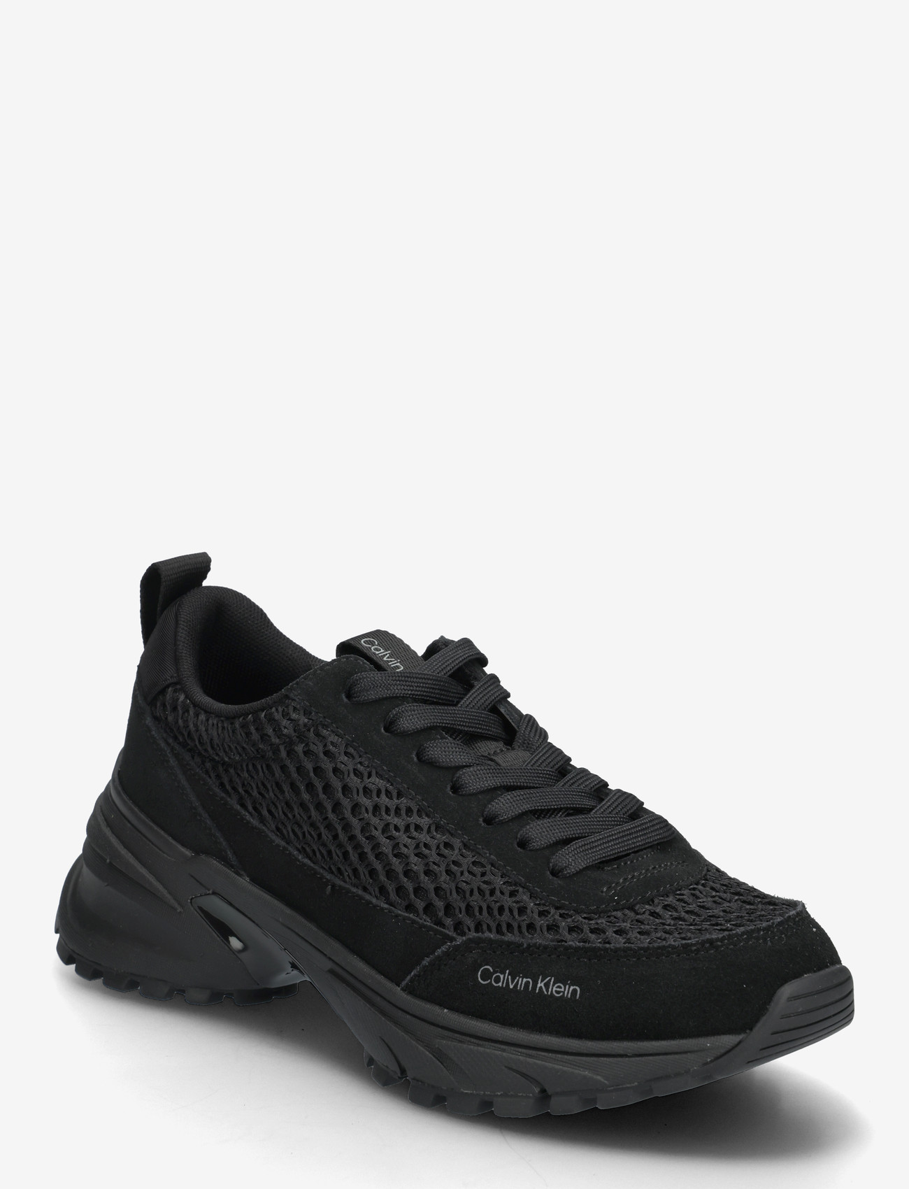 Calvin Klein - HIKE RUNNER LACE UP TECHMIX - låga sneakers - triple black - 0