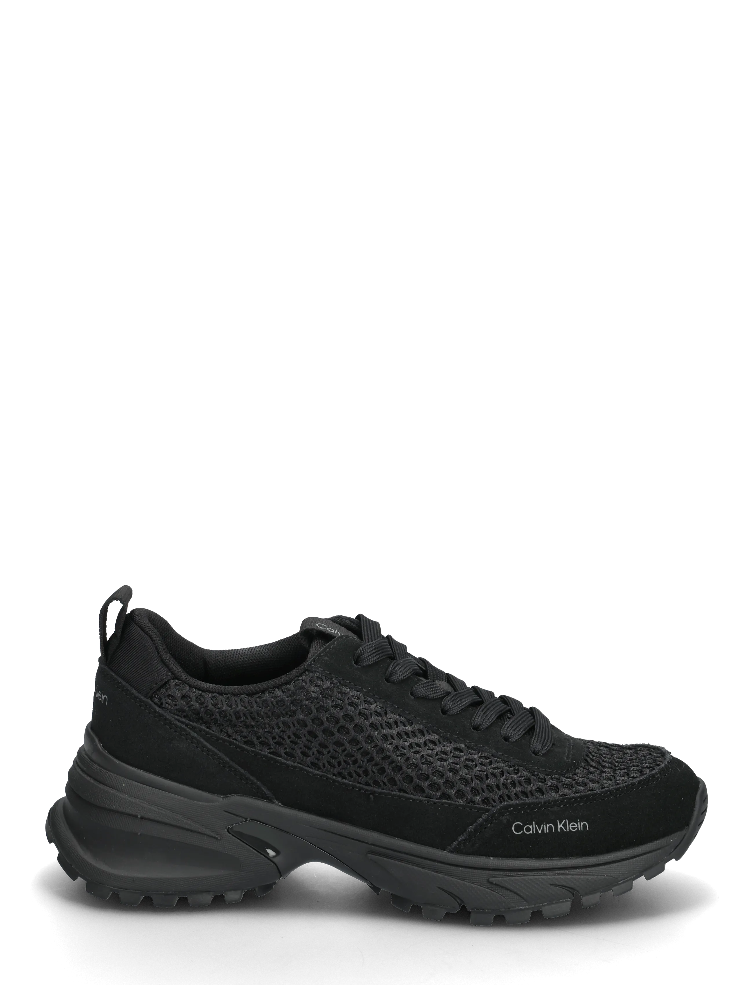 Calvin Klein - HIKE RUNNER LACE UP TECHMIX - låga sneakers - triple black - 1