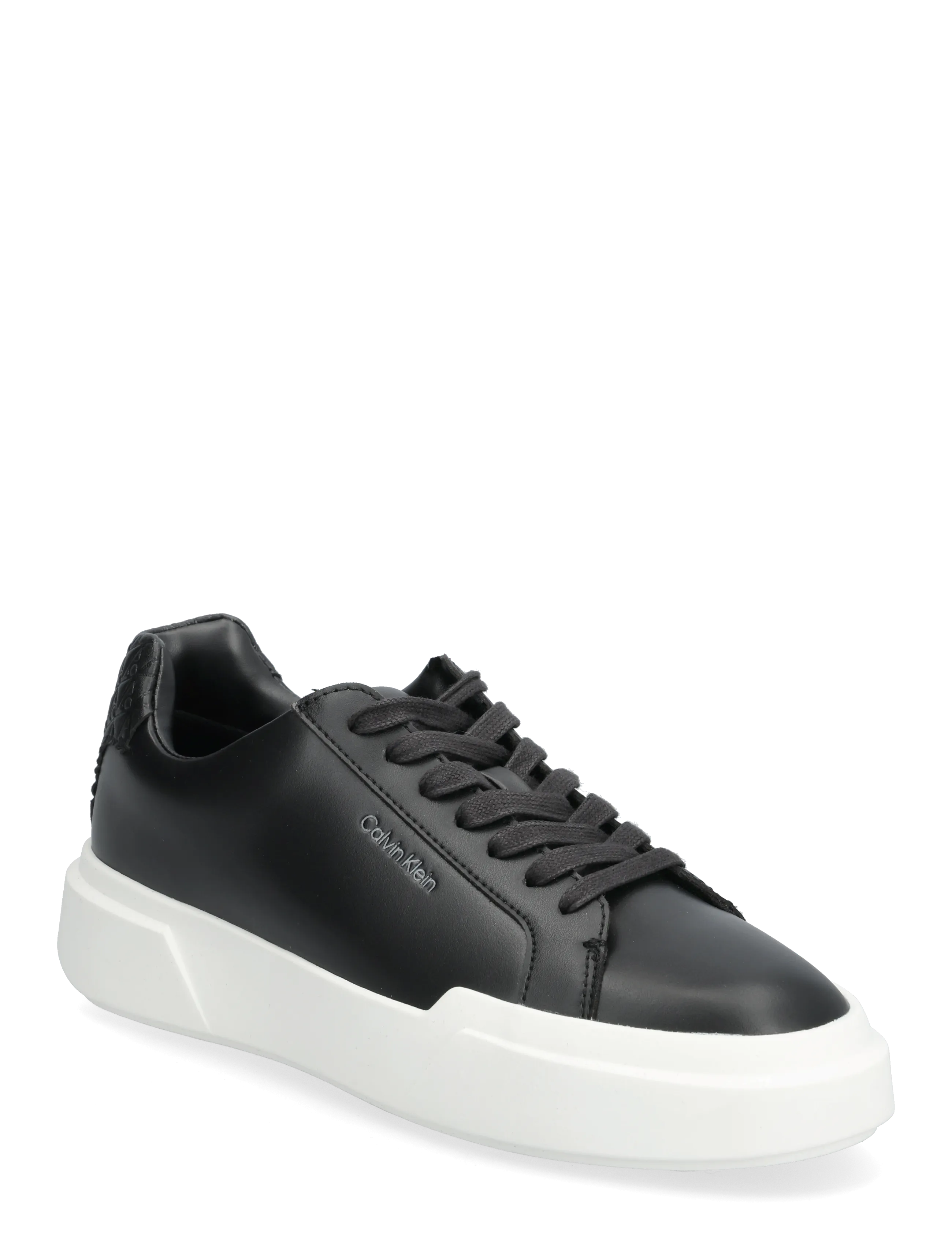Calvin Klein CHUNKY CUPSOLE LACEUP LTH BT AOP - Sko - CK BLACK / black