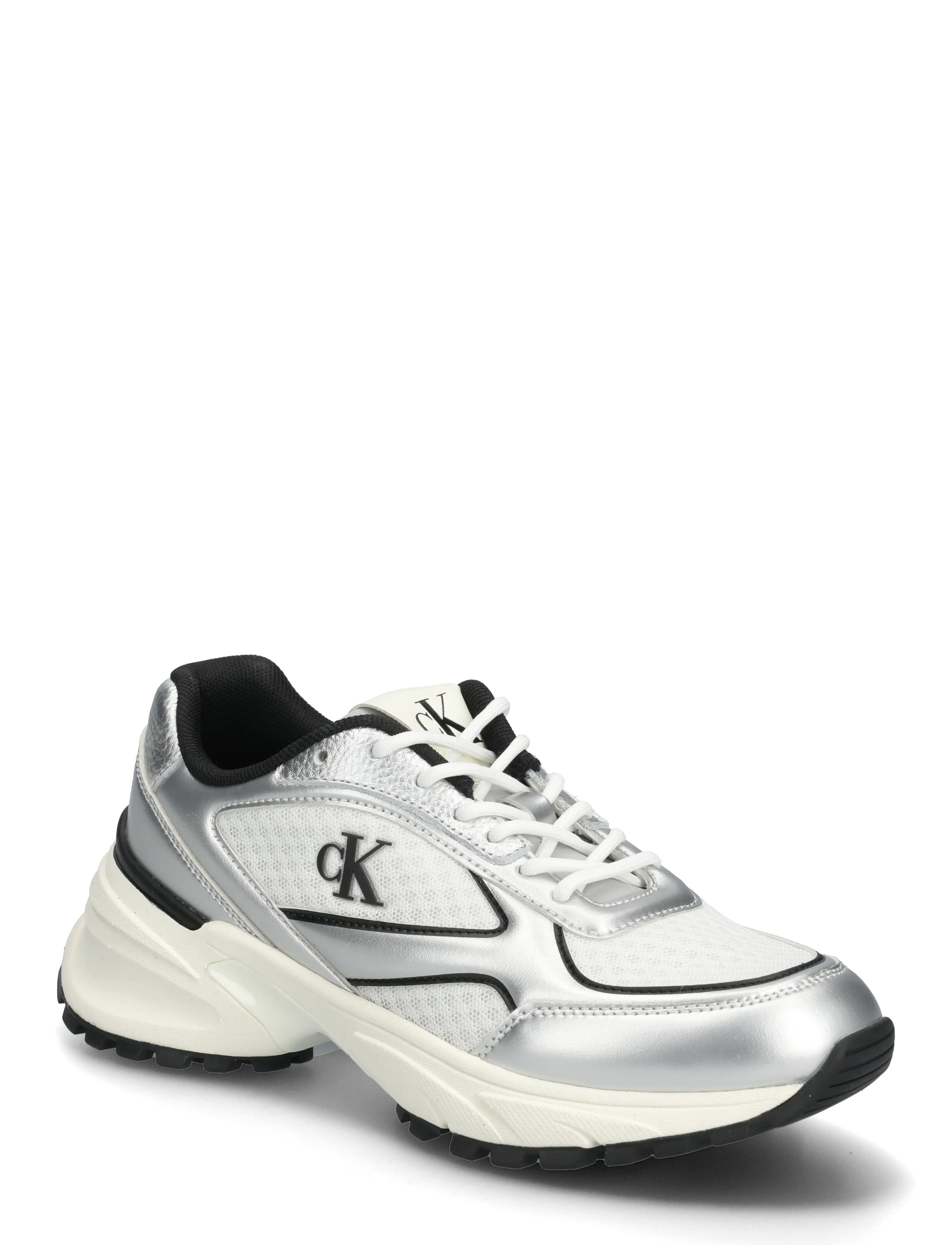 HIKE RUNNER LACE UP MESH MIX MET - SILVER BLACK BRIGHT WHITE