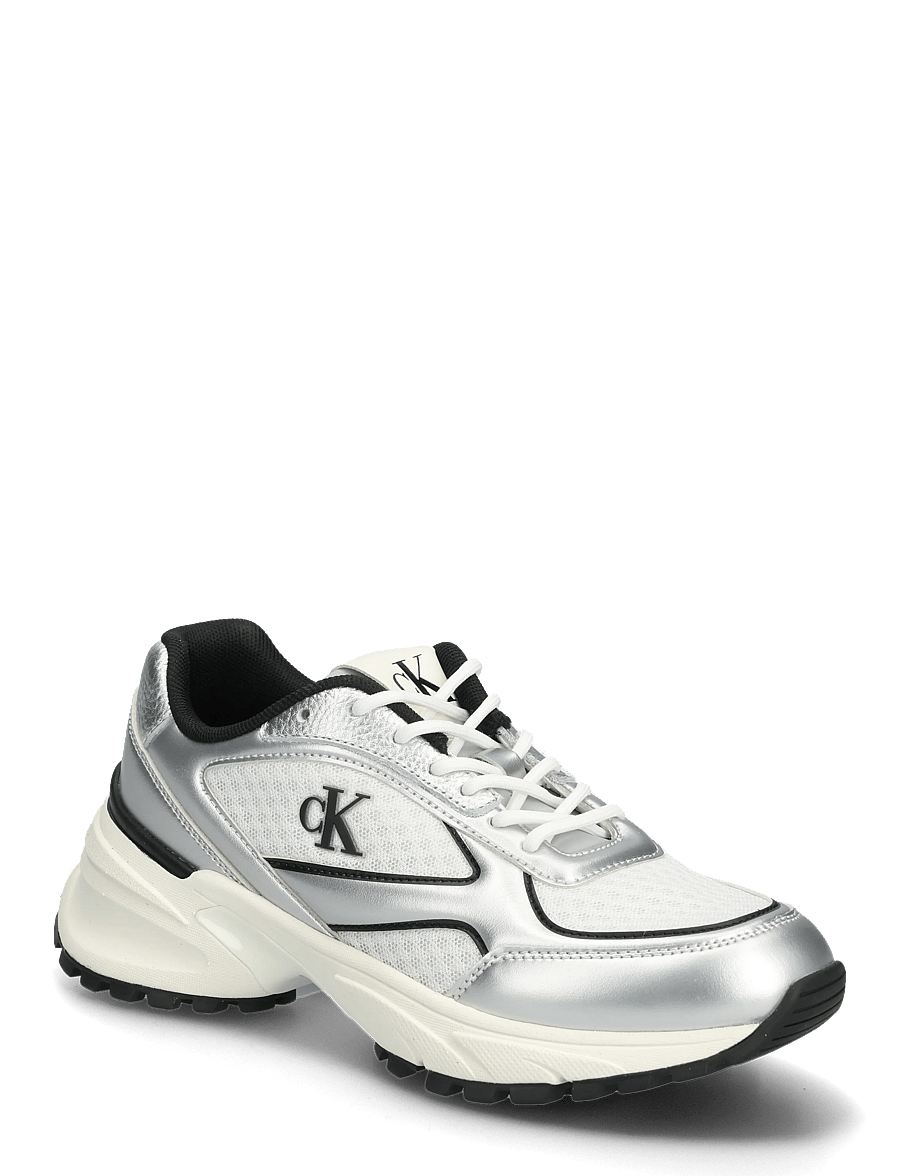 Calvin Klein - HIKE RUNNER LACE UP MESH MIX MET - baskets basses - silver black bright white - 0