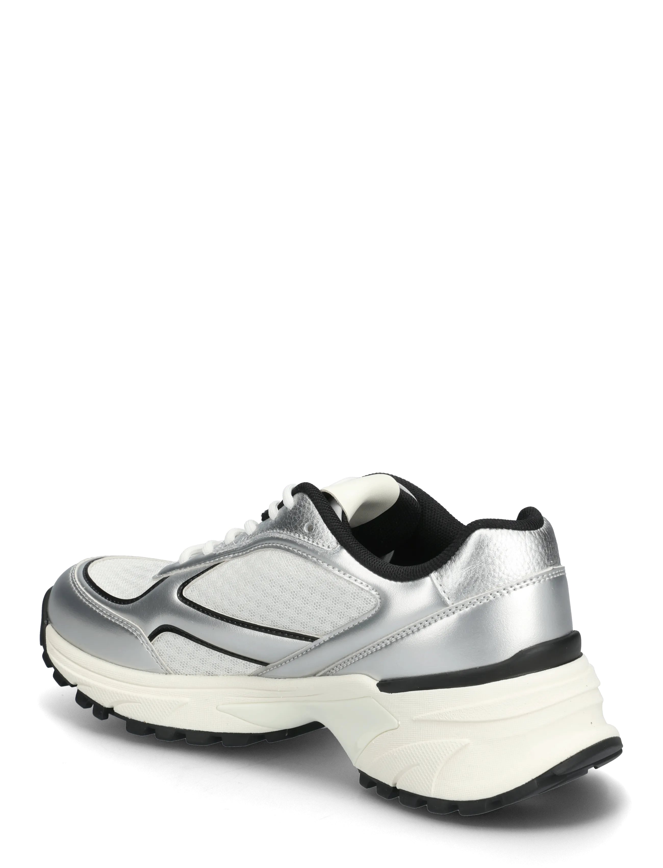 Calvin Klein - HIKE RUNNER LACE UP MESH MIX MET - niedrige sneaker - silver black bright white - 2