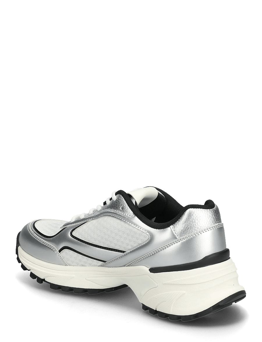 Calvin Klein - HIKE RUNNER LACE UP MESH MIX MET - baskets basses - silver black bright white - 2