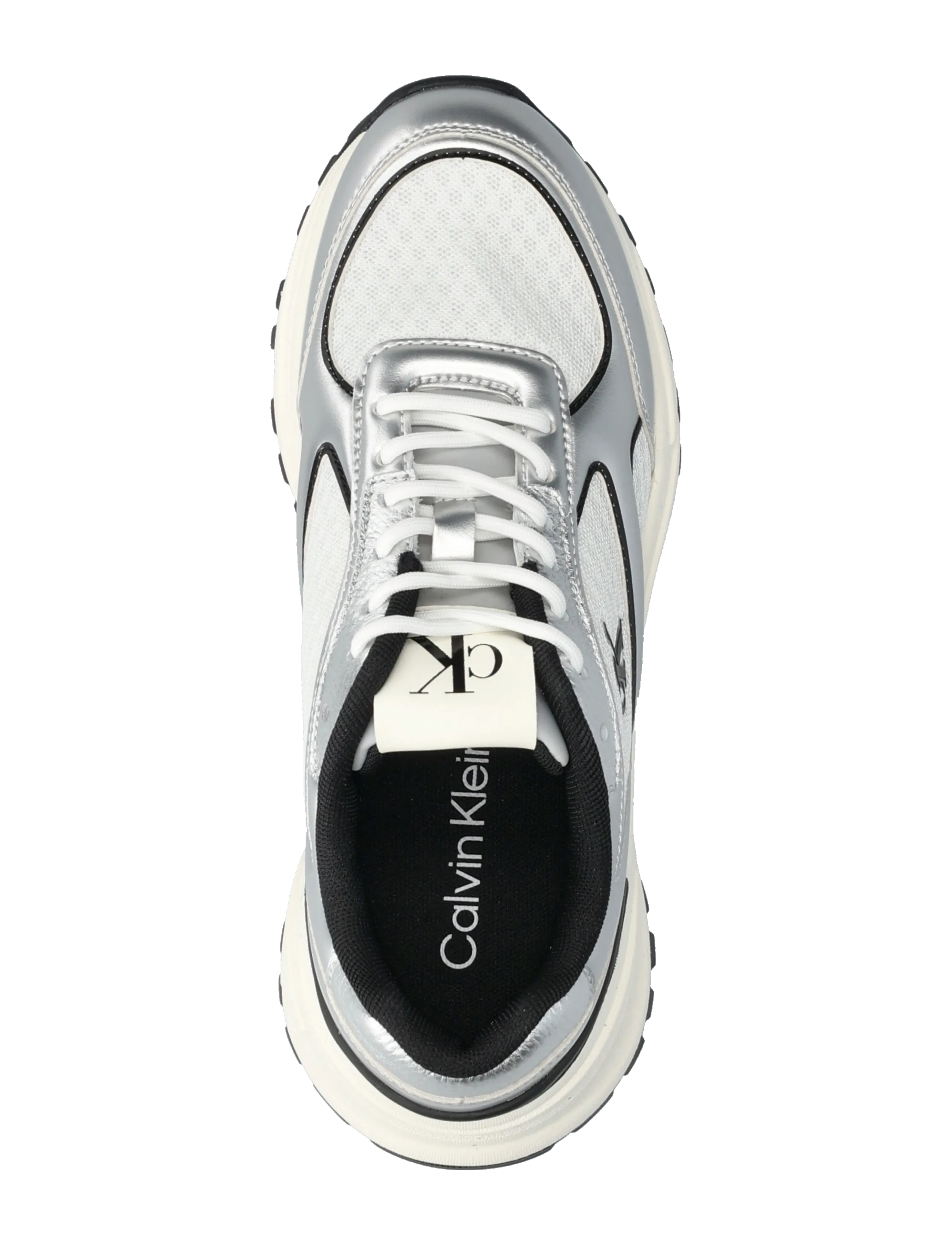 Calvin Klein - HIKE RUNNER LACE UP MESH MIX MET - niedrige sneaker - silver black bright white - 3