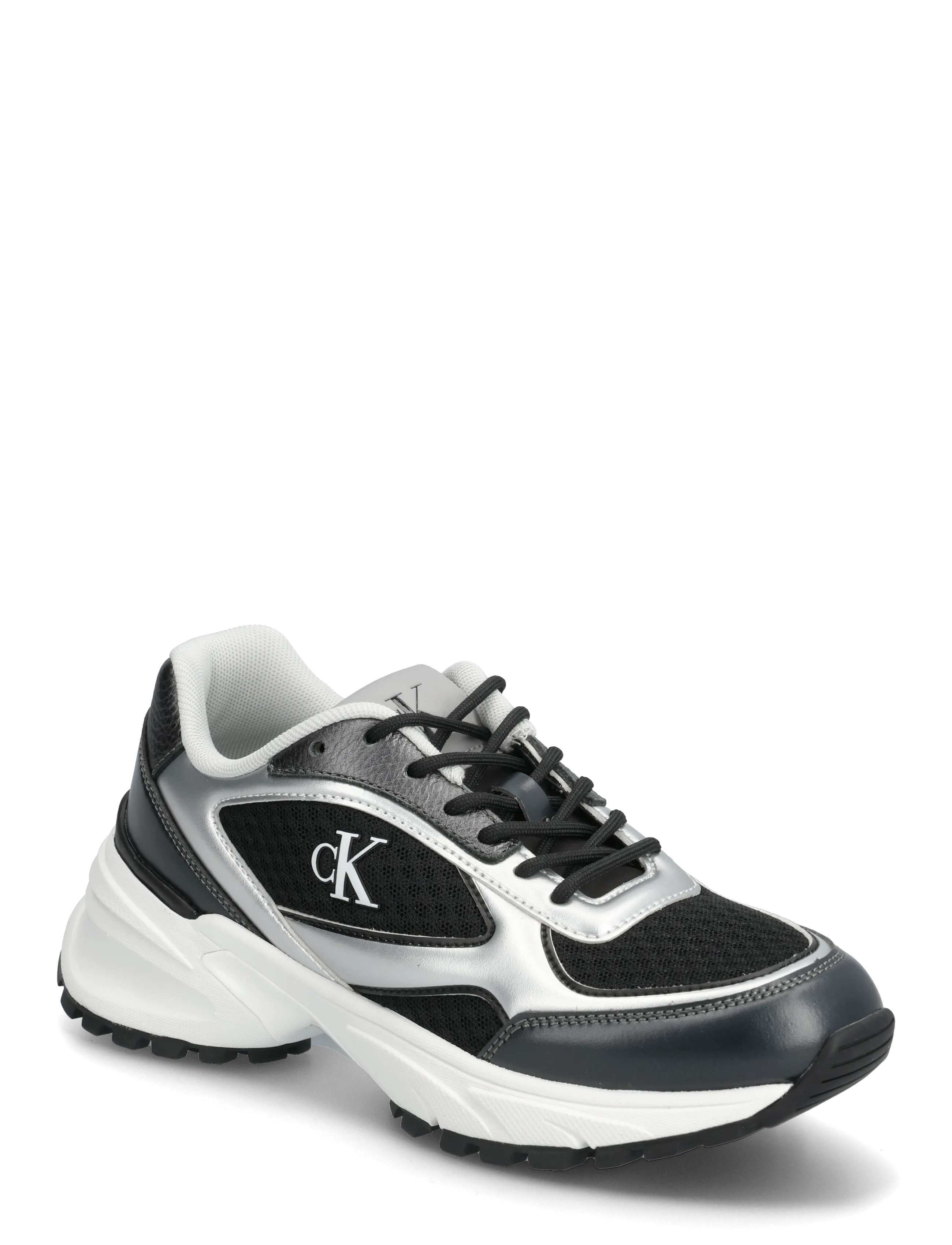 HIKE RUNNER LACE UP MESH MIX MET - BLACK SILVER