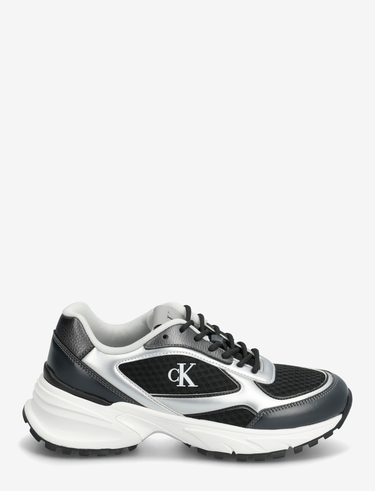 Calvin Klein - HIKE RUNNER LACE UP MESH MIX MET - låga sneakers - black silver - 1