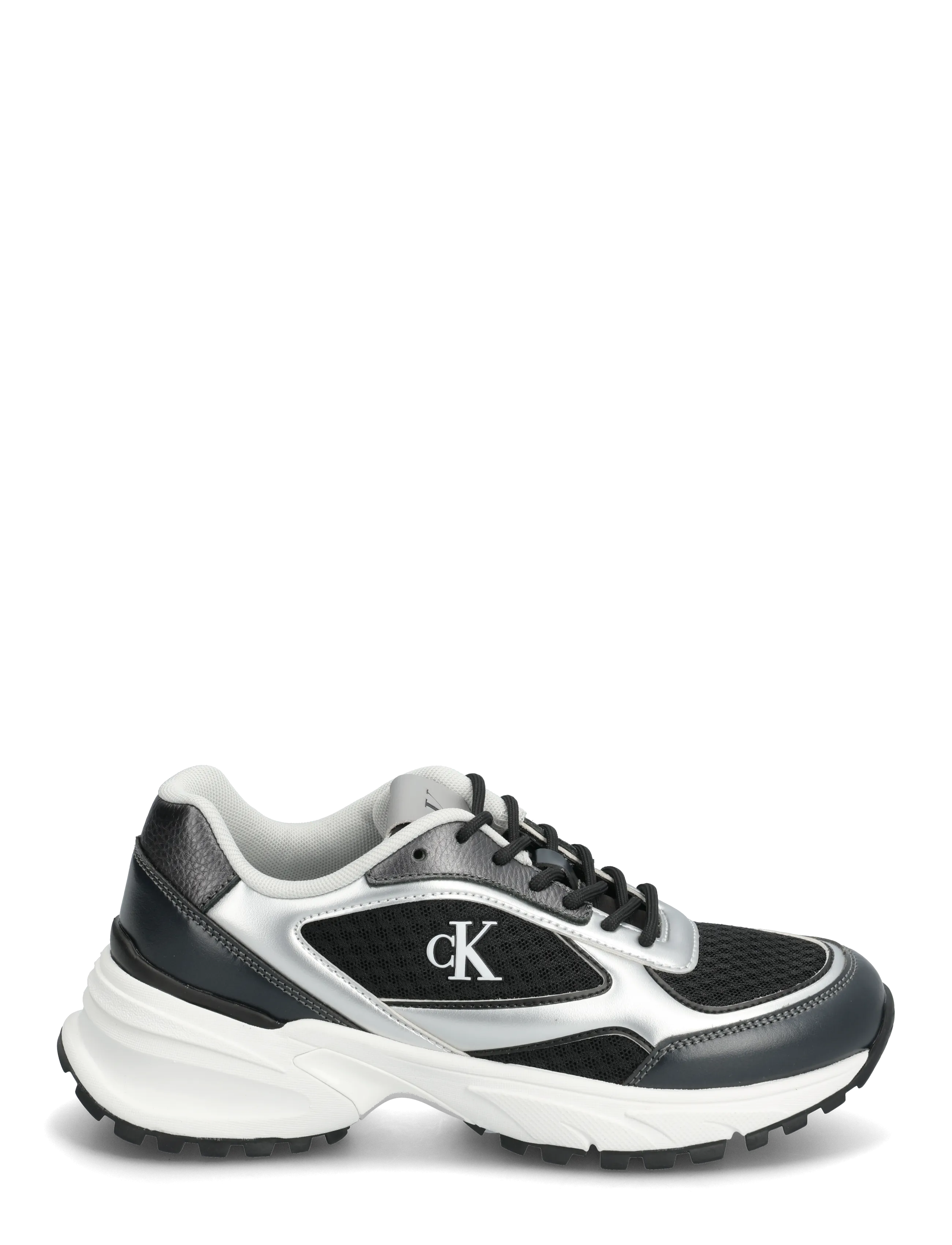 Calvin Klein - HIKE RUNNER LACE UP MESH MIX MET - low top sneakers - black silver - 1