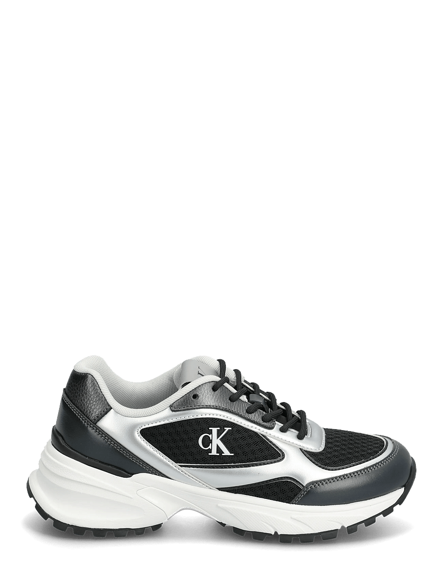 Calvin Klein - HIKE RUNNER LACE UP MESH MIX MET - baskets basses - black silver - 1