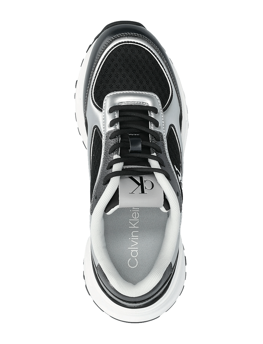 Calvin Klein - HIKE RUNNER LACE UP MESH MIX MET - baskets basses - black silver - 3