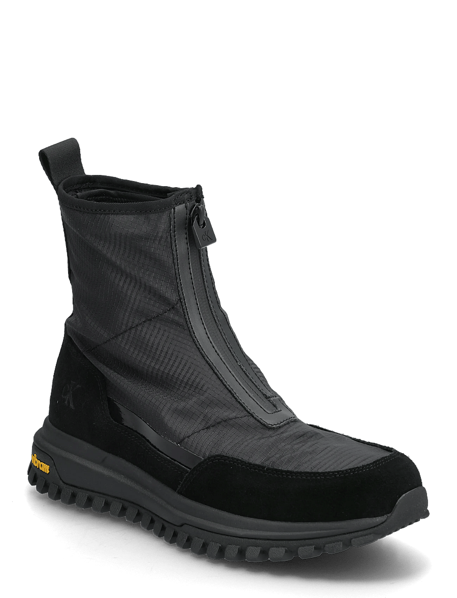 Calvin Klein - VIBRAM RUNNER MID ZIP - flache stiefeletten - black - 0