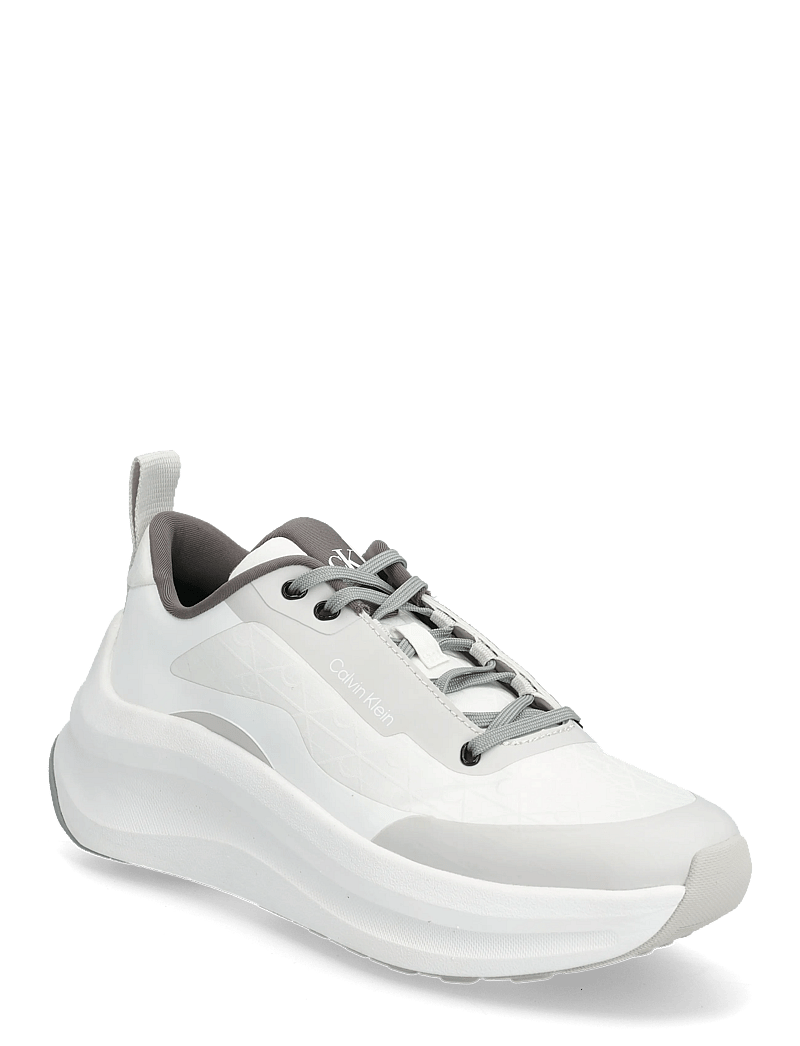 Calvin Klein - CHUNKY RUNNER LACEUP MIX AOP - konfirmation - white granite road granite gray - 0