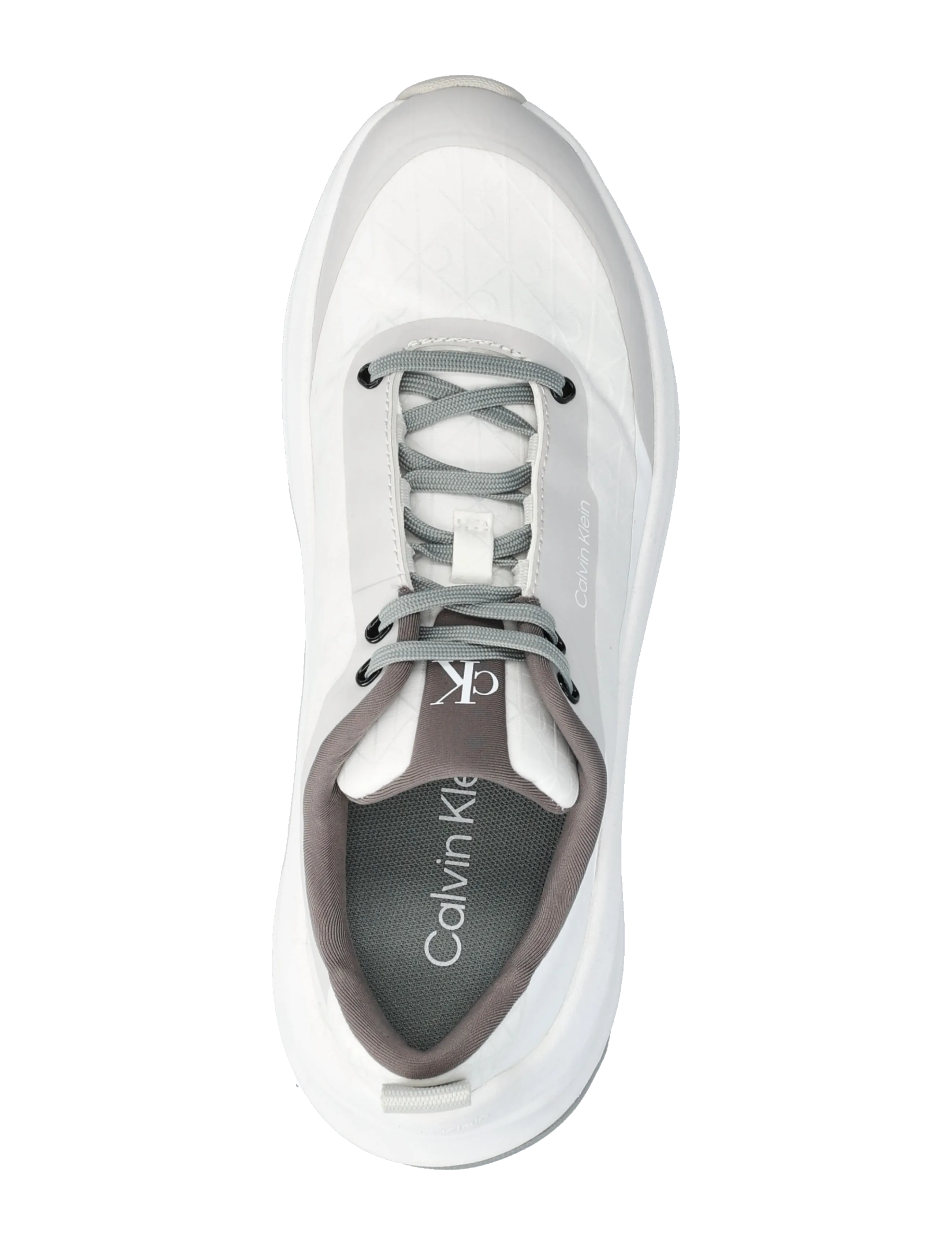 Calvin Klein - CHUNKY RUNNER LACEUP MIX AOP - konfirmation - white granite road granite gray - 3