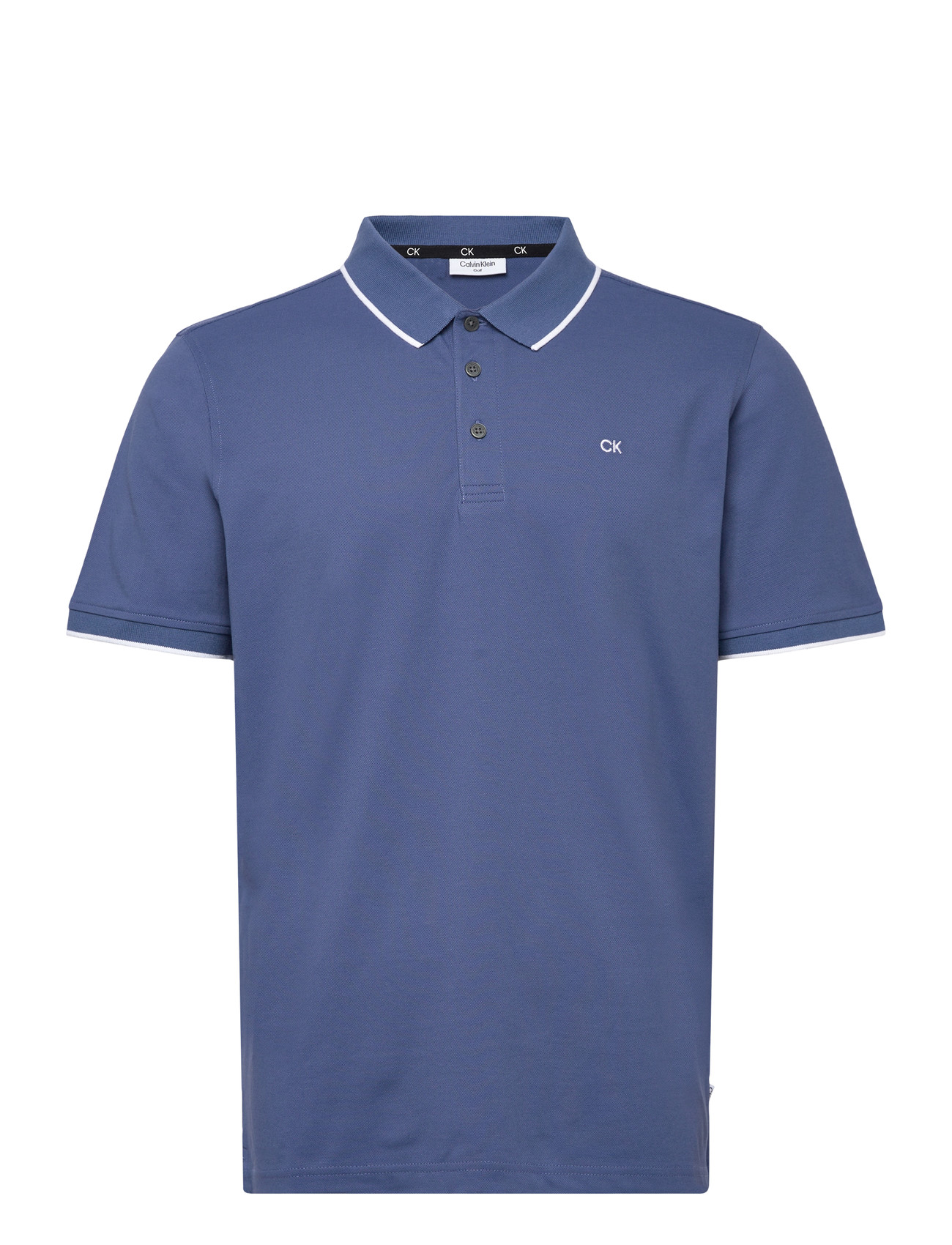 Calvin Klein Golf Tipped Quad Polo - Blue - S 1