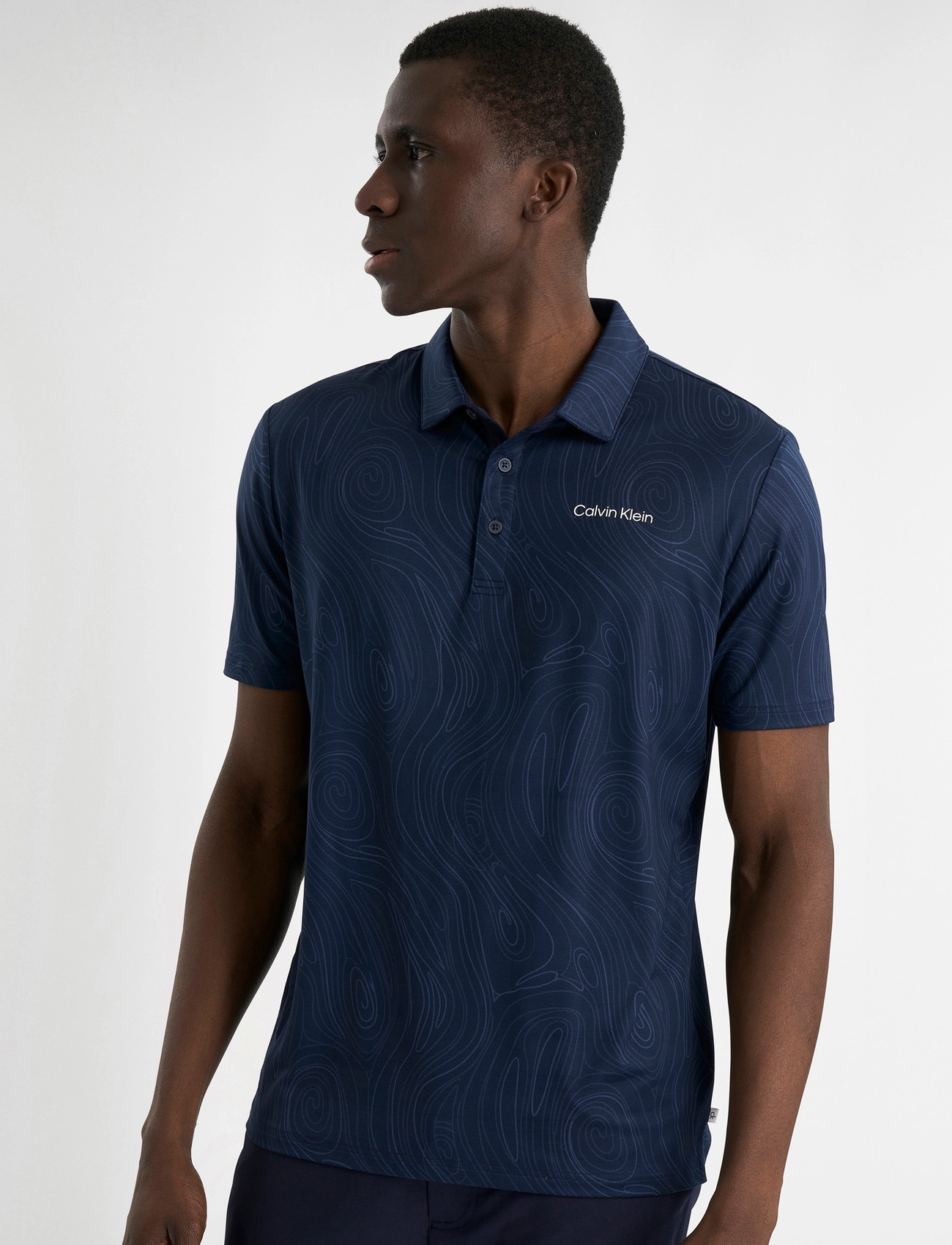 Calvin Klein Golf Marble Print Polo - Blue - S 1