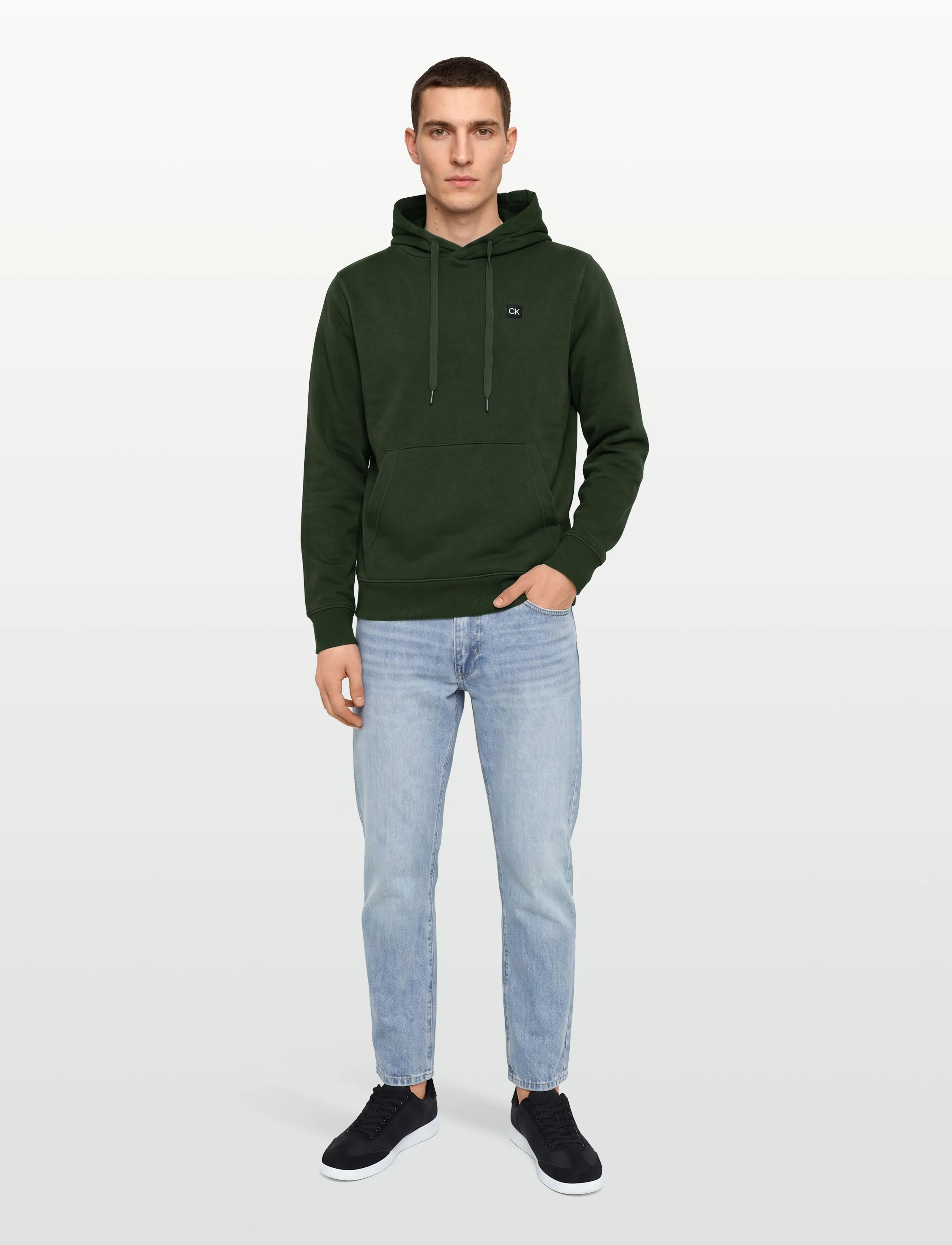 Calvin Klein Golf Woven Badge Hoodie, M, Sport Sweatshirts & Hoodies, Grün - Männerswear