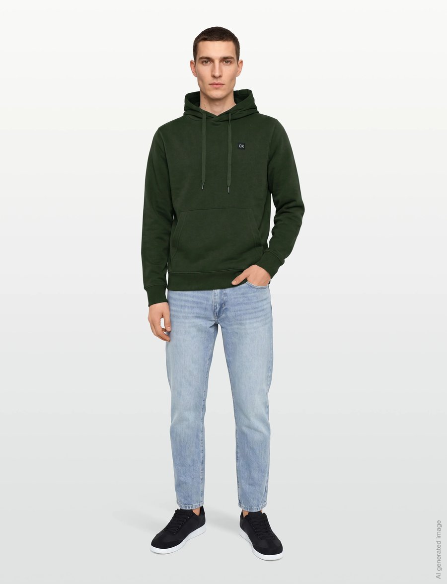 Calvin Klein Golf - WOVEN BADGE HOODIE - sweatshirts - huntgrn - 0