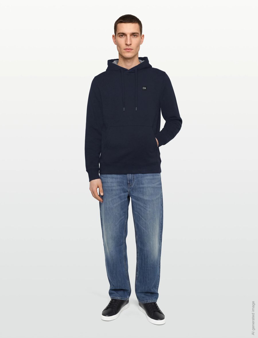 Calvin Klein Golf - WOVEN BADGE HOODIE - kapuutsiga dressipluusid - navy - 0
