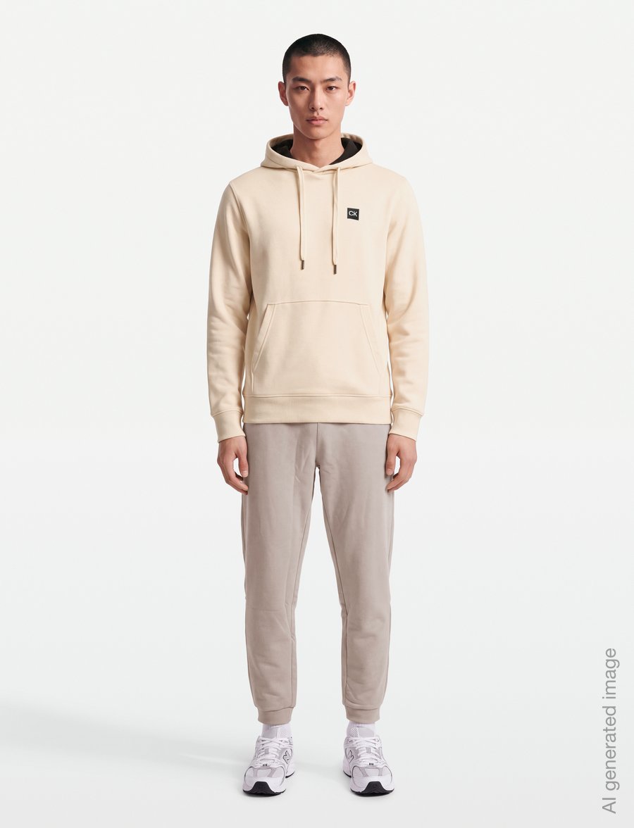Calvin Klein Golf - WOVEN BADGE HOODIE - overdele - oatmeal - 0